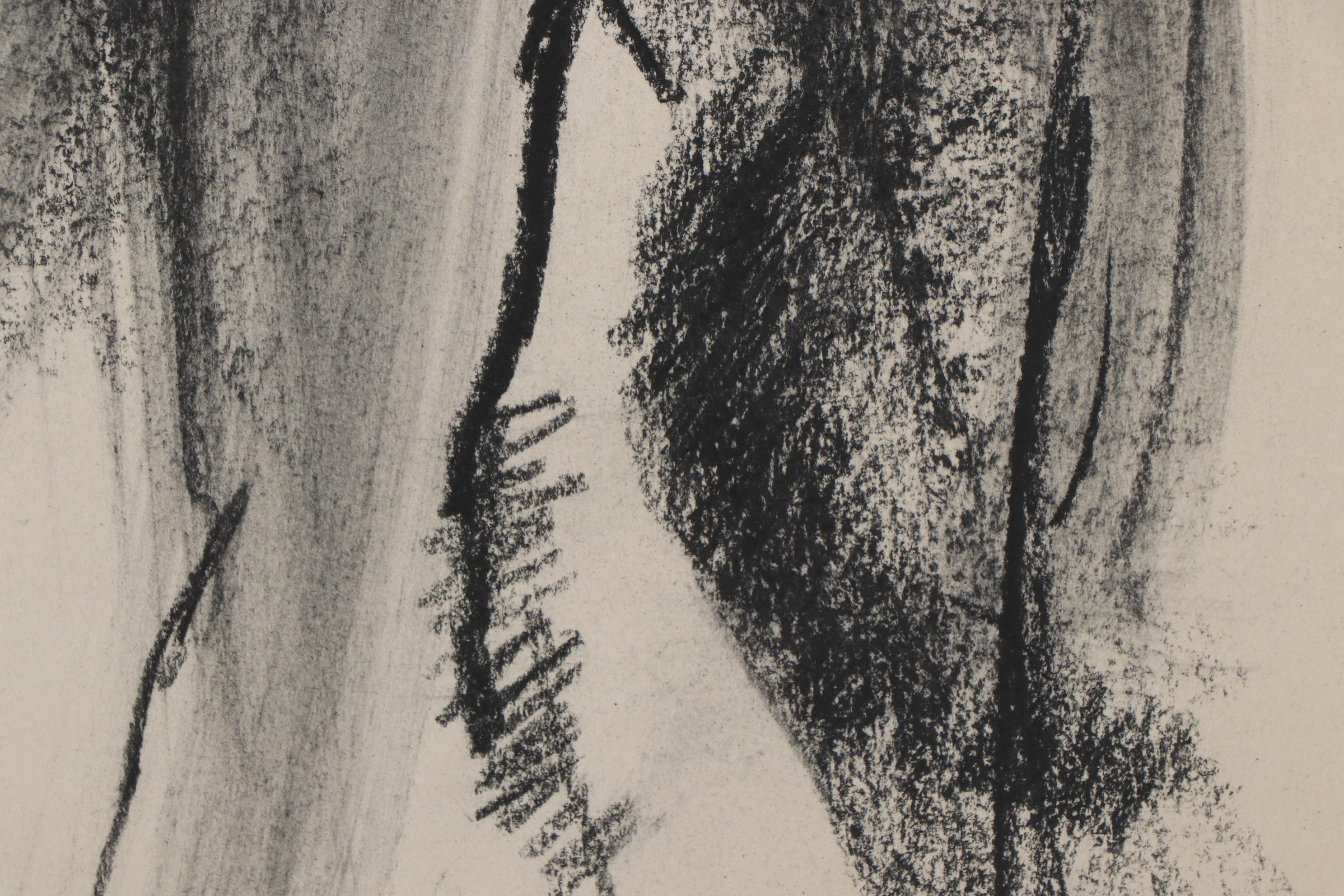 Nicholas Barbieri Charcoal Drawing of Figure Study, Circa 1980