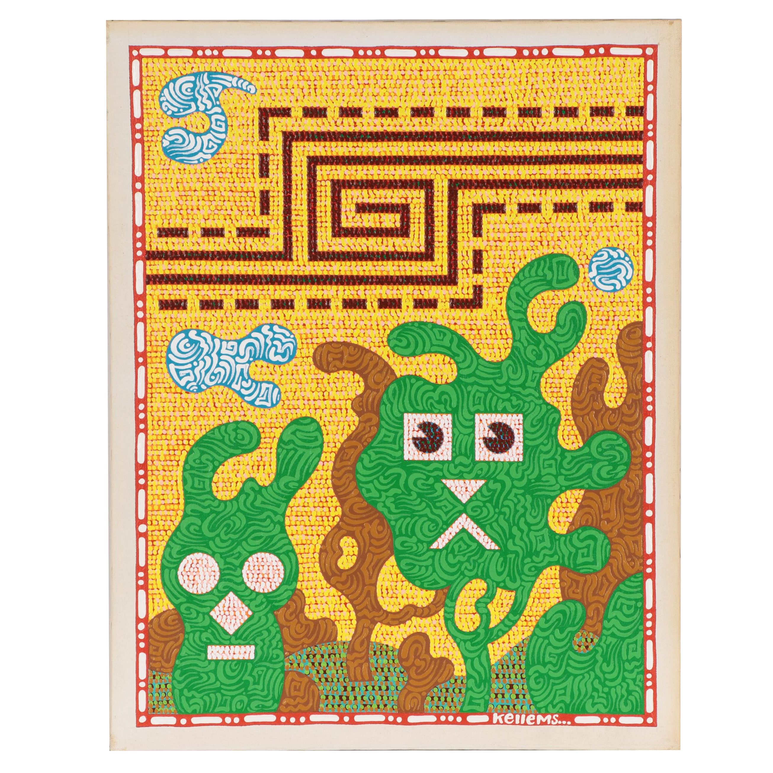 Jerry Kellems Abstract Acrylic Painting