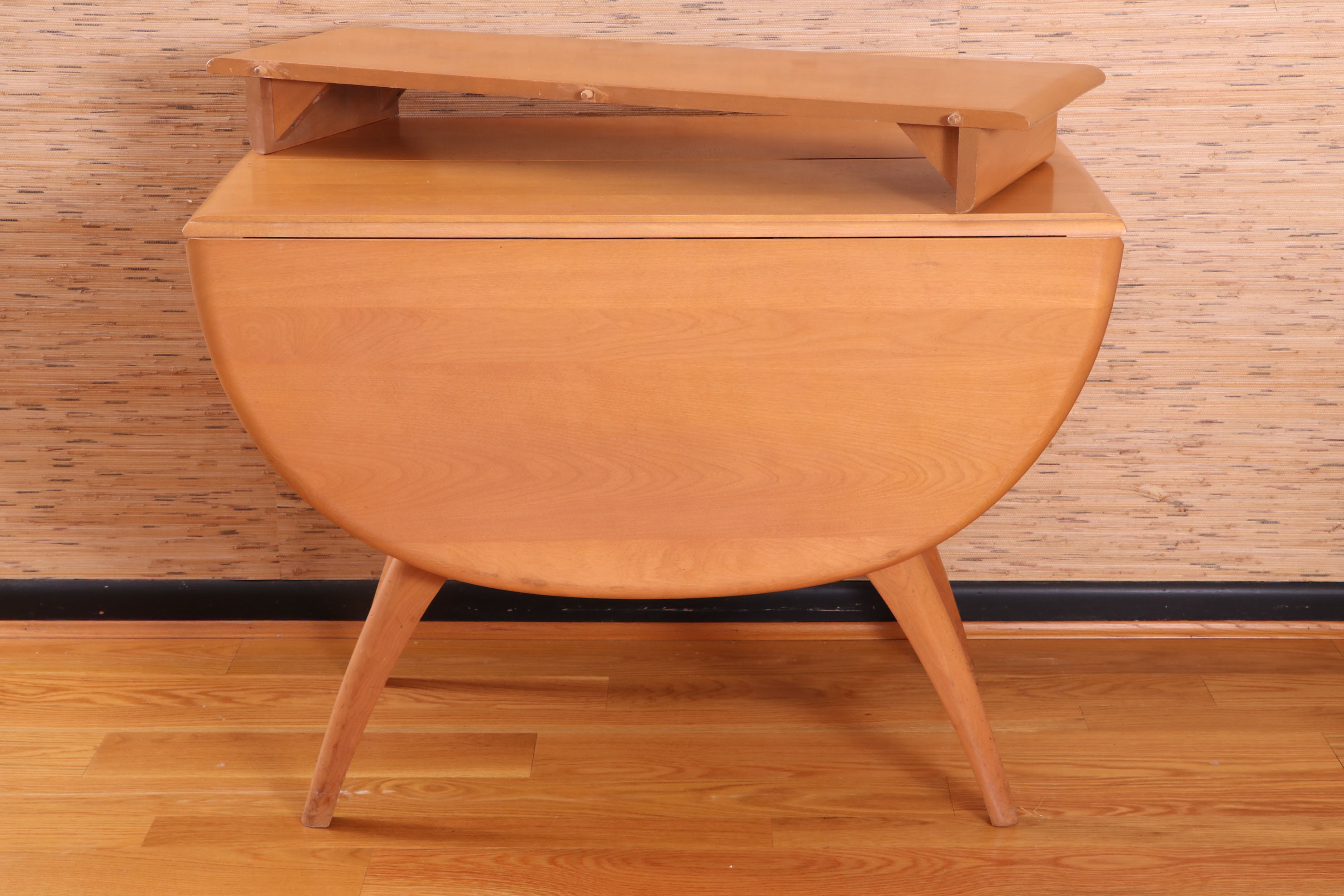 Heywood-Wakefield Mid Century Modern Maple Dining Chairs and Drop Leaf Table