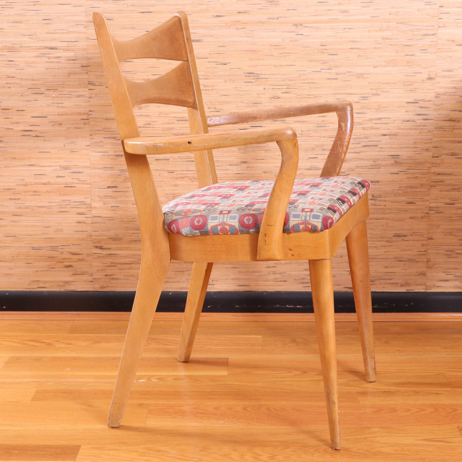 Heywood-Wakefield Mid Century Modern Maple Dining Chairs and Drop Leaf Table