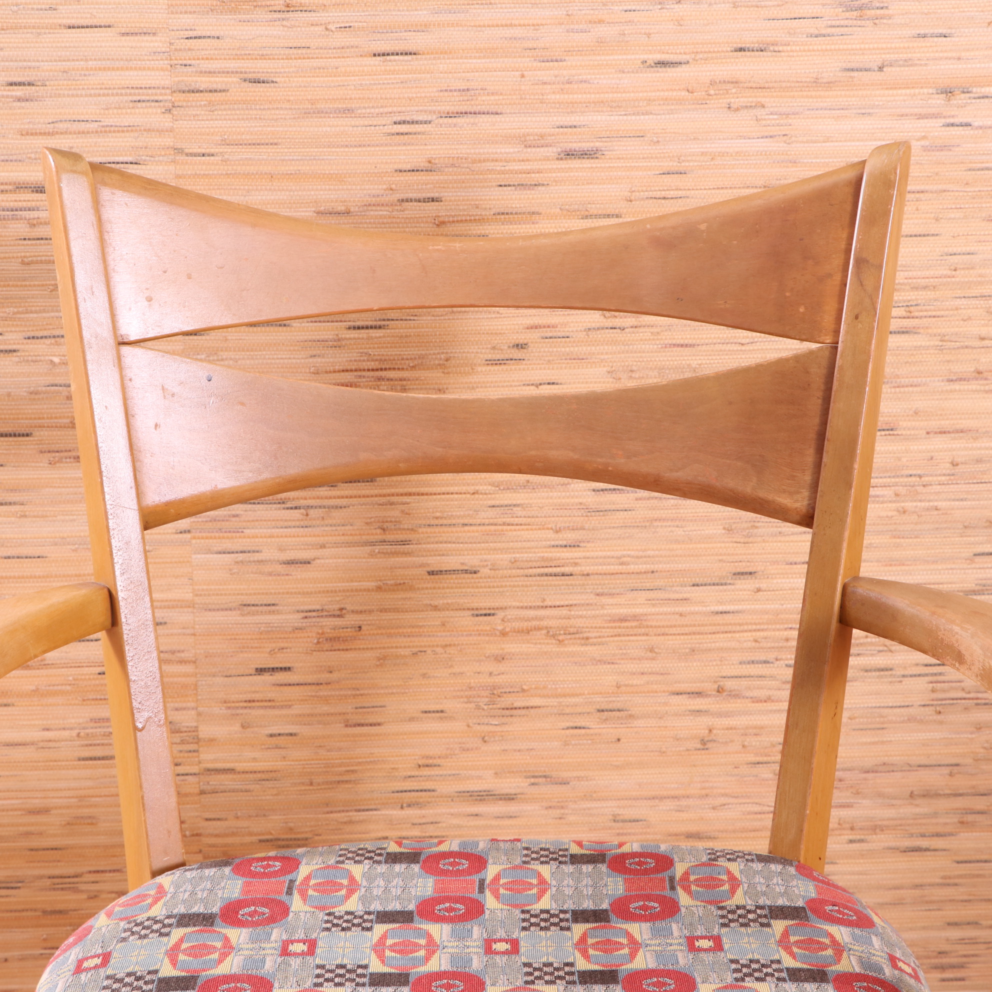 Heywood-Wakefield Mid Century Modern Maple Dining Chairs and Drop Leaf Table