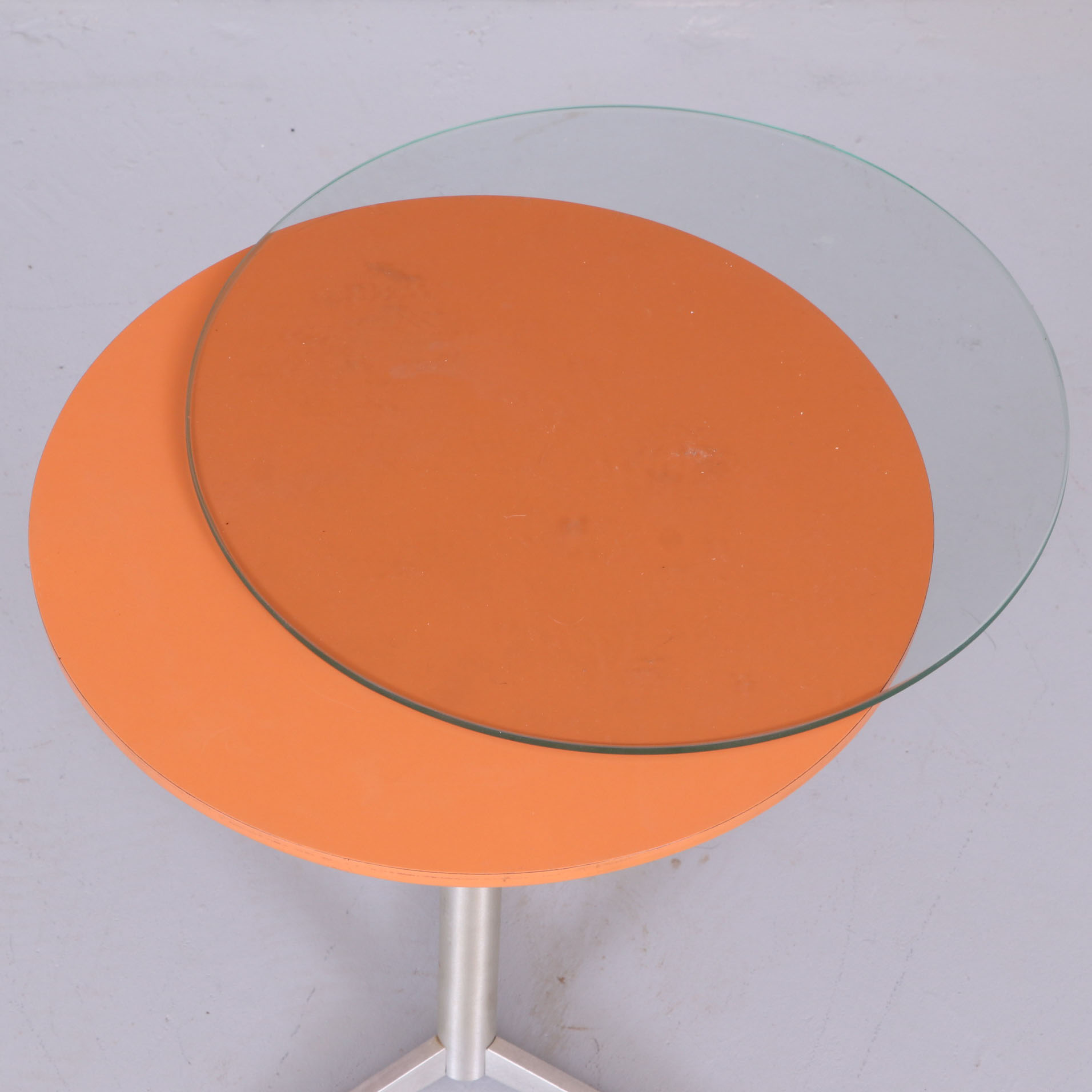 Thonet Mid Century Modern Glass Top Side Table