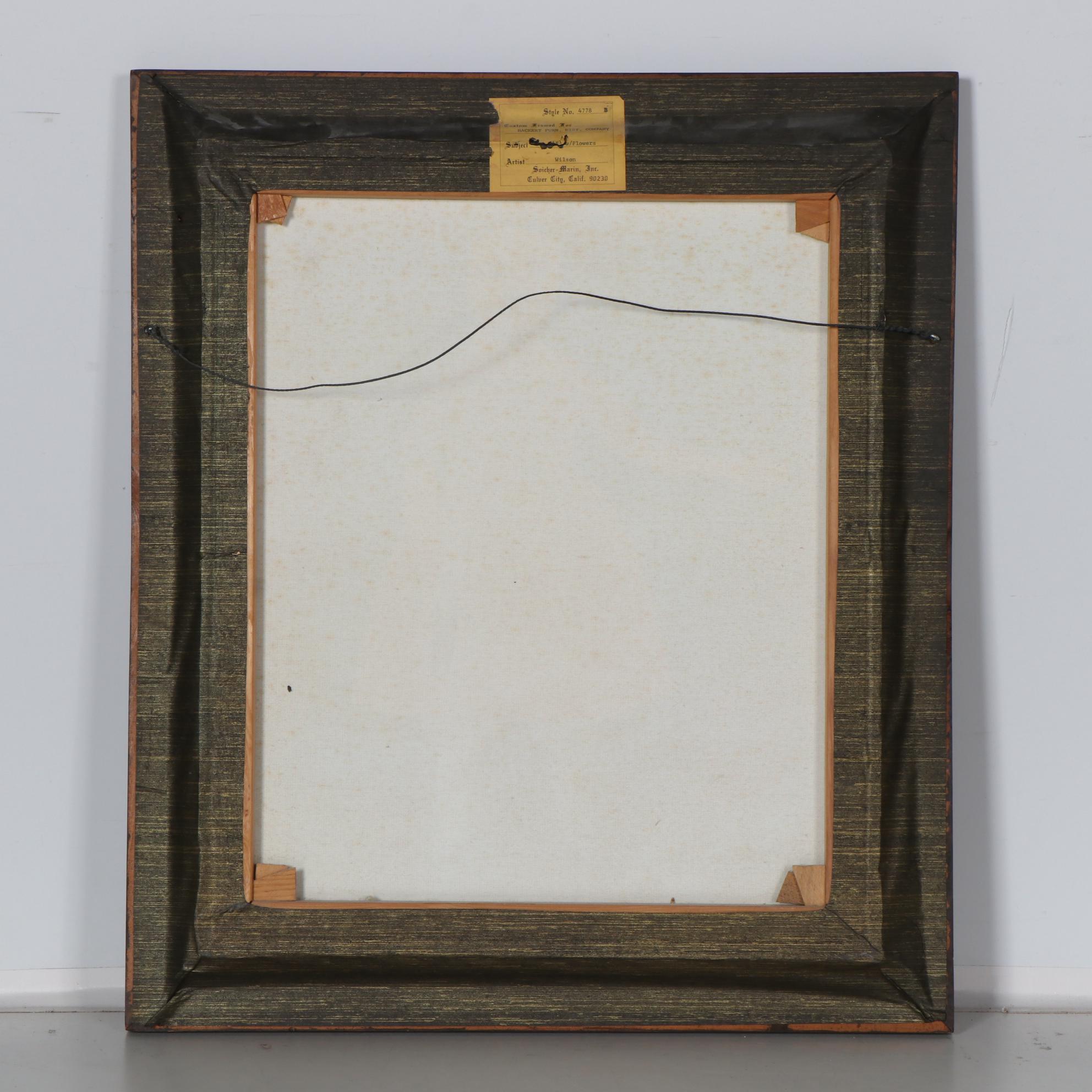 J. Wilson Oil Painting "Girl With Flowers"