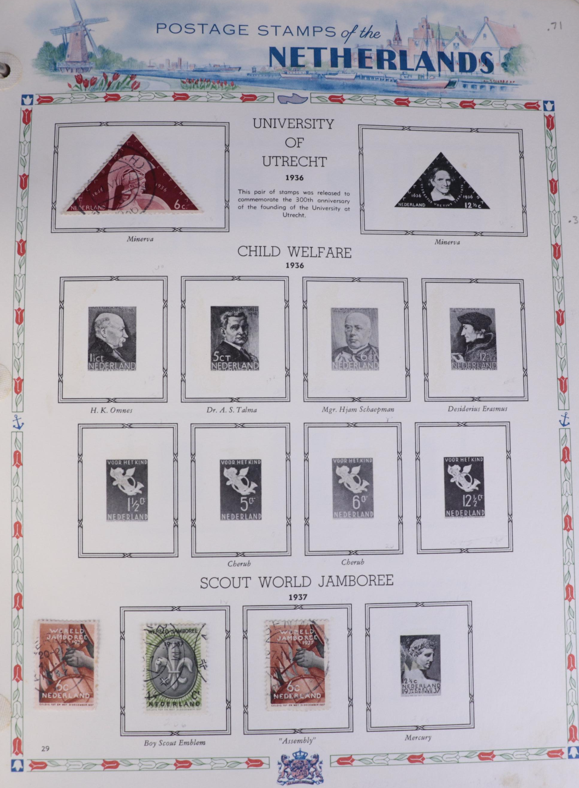 Antique to Vintage "Postage Stamps Of The Netherlands" Album