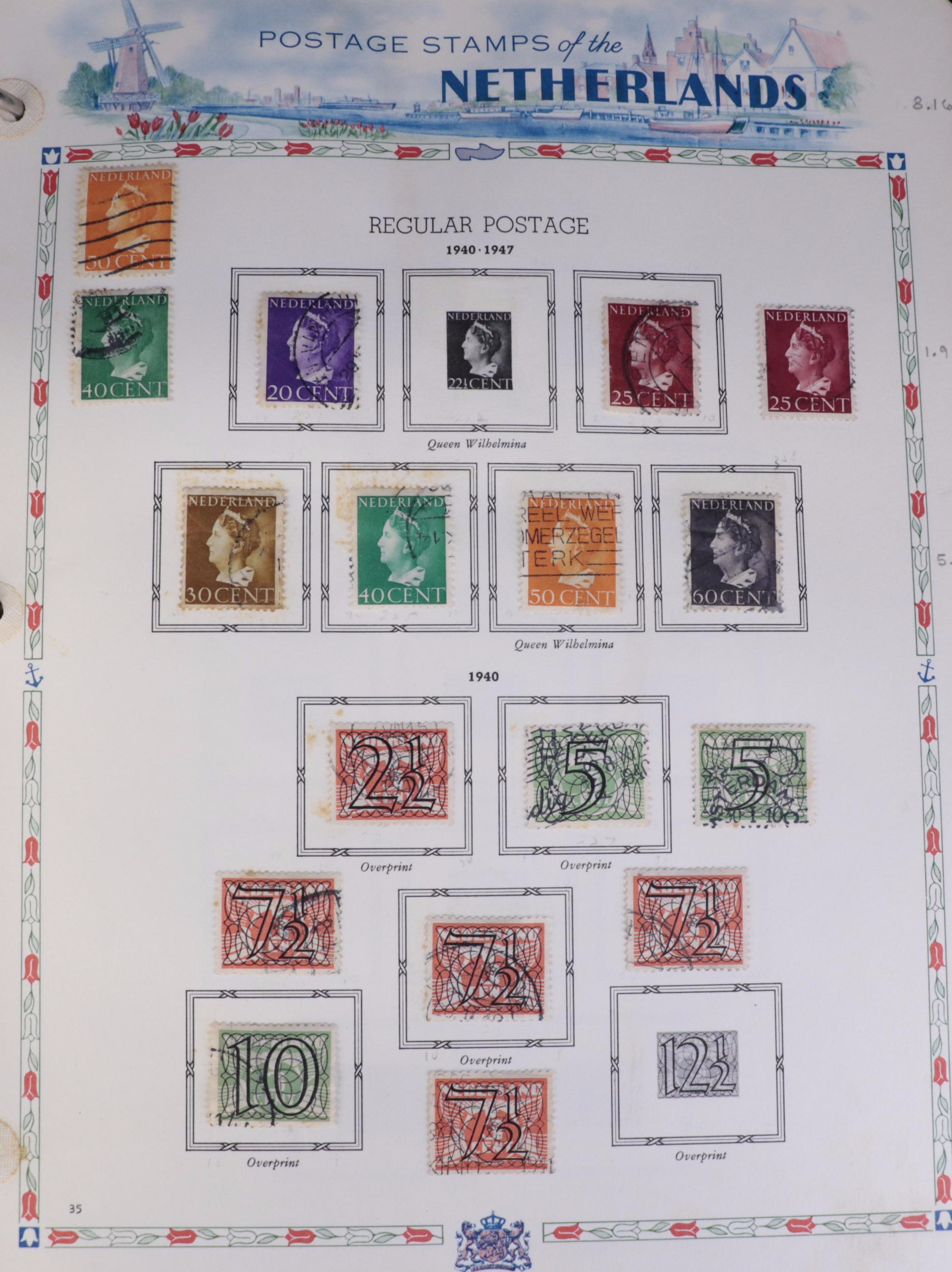 Antique to Vintage "Postage Stamps Of The Netherlands" Album