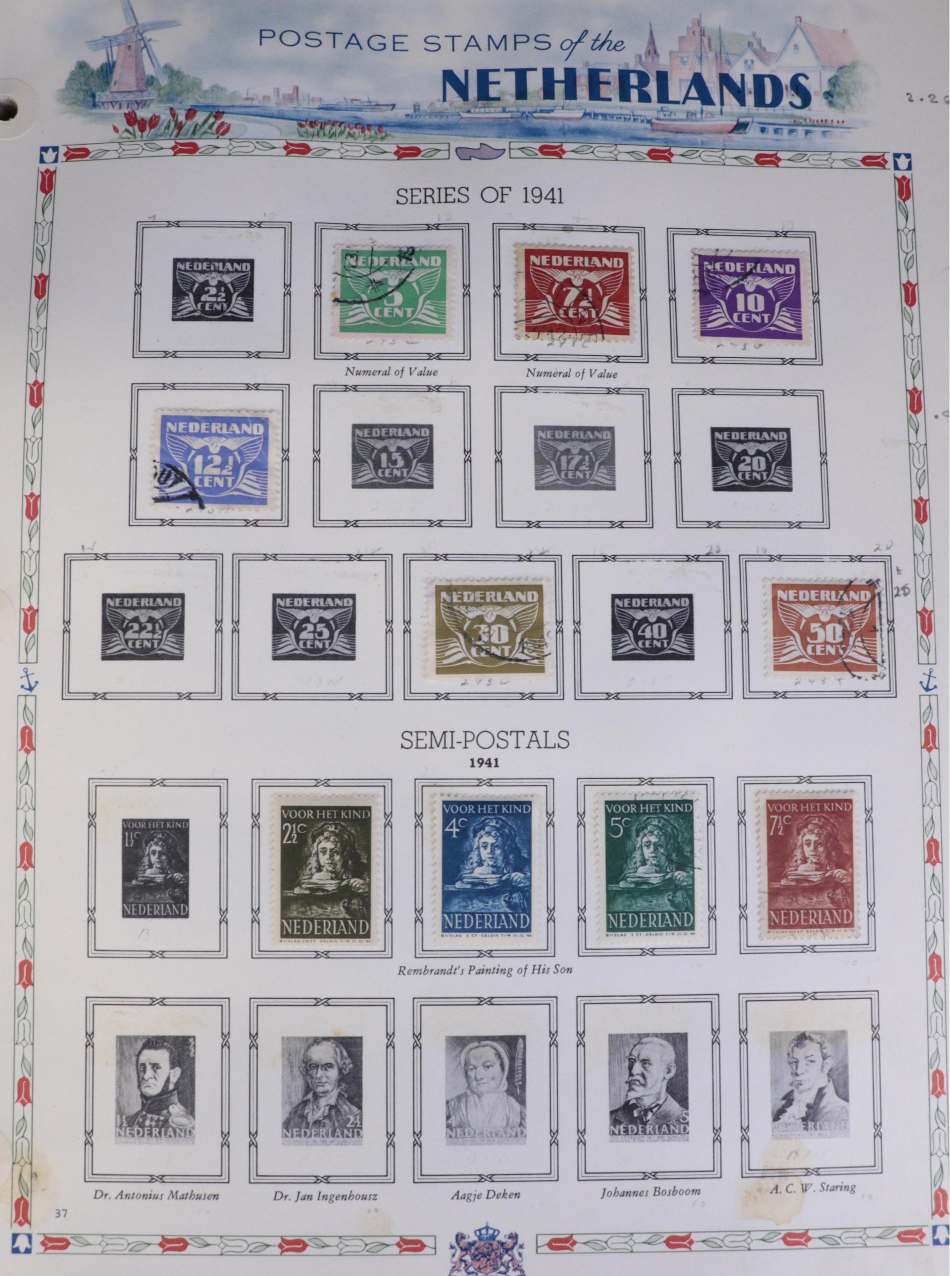 Antique to Vintage "Postage Stamps Of The Netherlands" Album