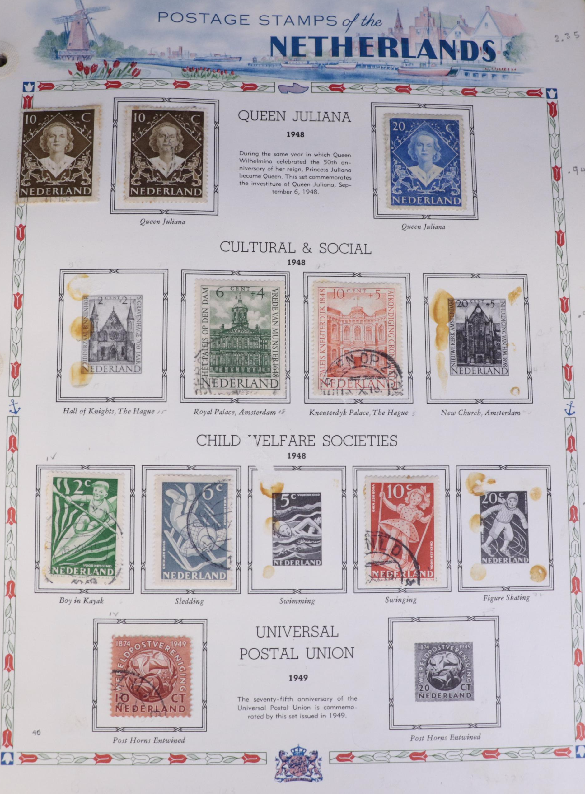 Antique to Vintage "Postage Stamps Of The Netherlands" Album