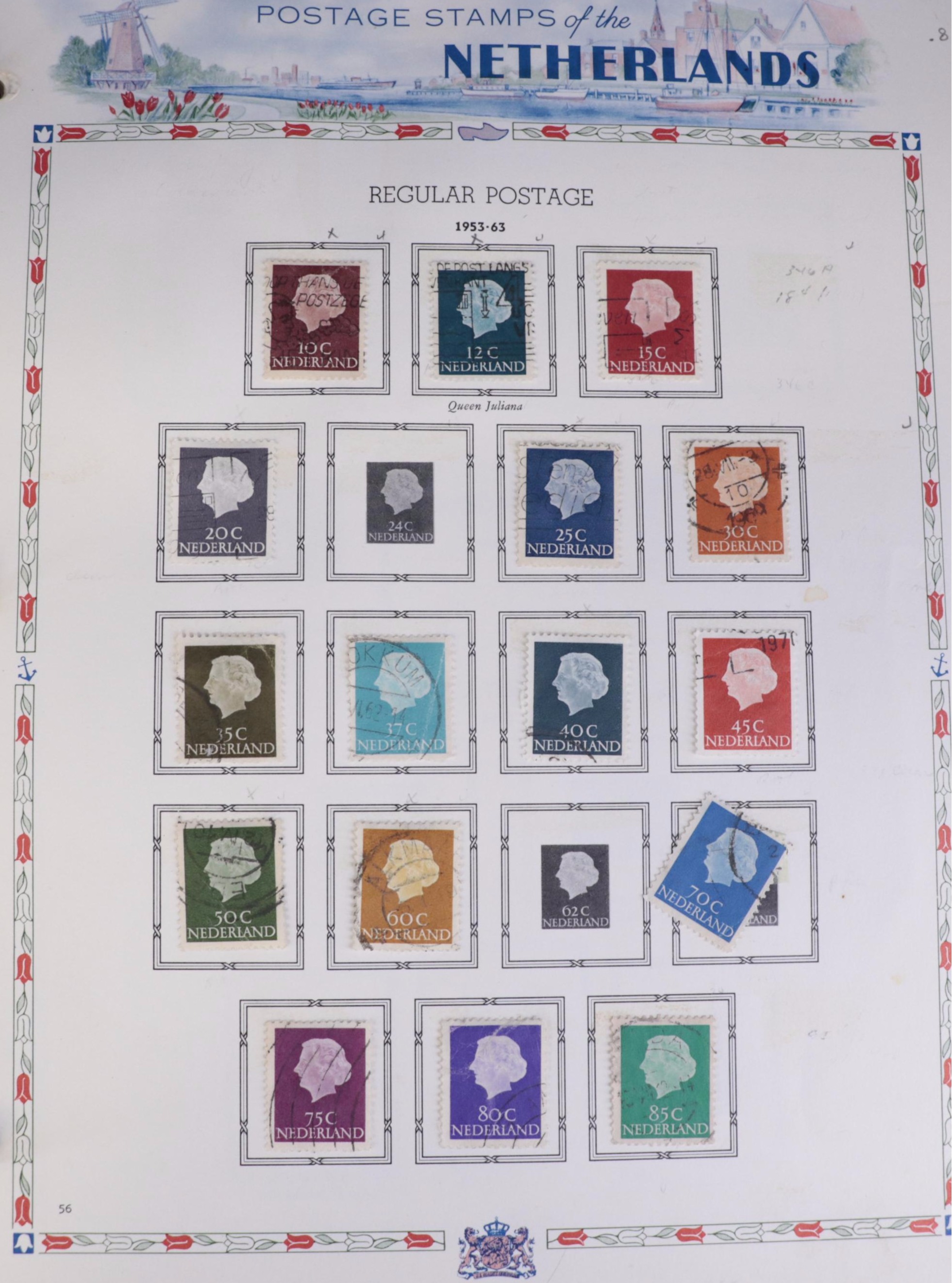 Antique to Vintage "Postage Stamps Of The Netherlands" Album