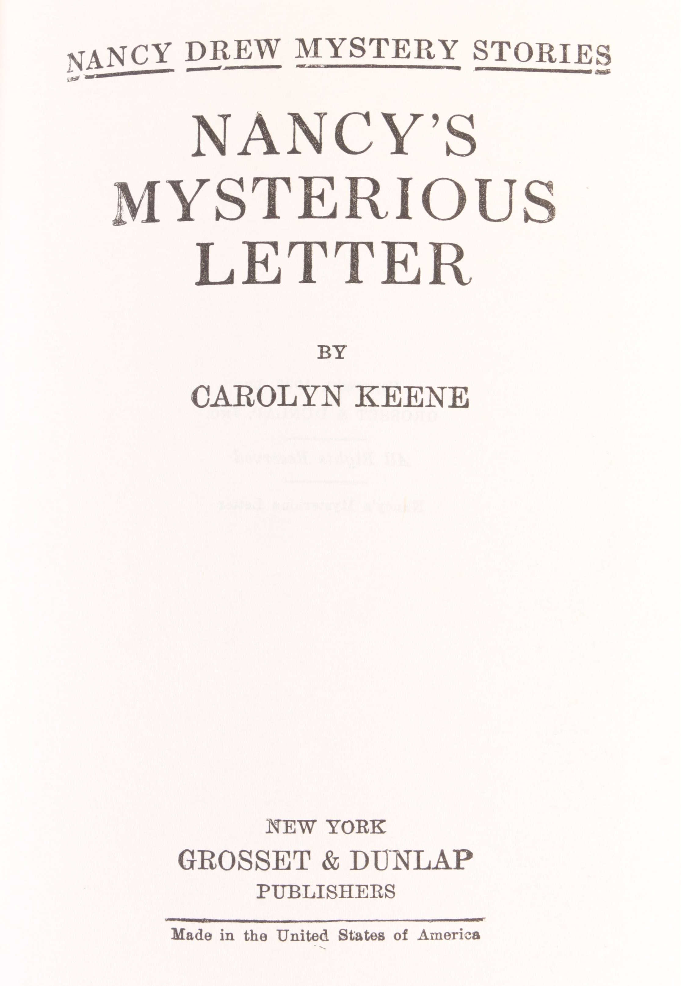 "Nancy Drew" Partial Series by Carolyn Keene, 1969–1981