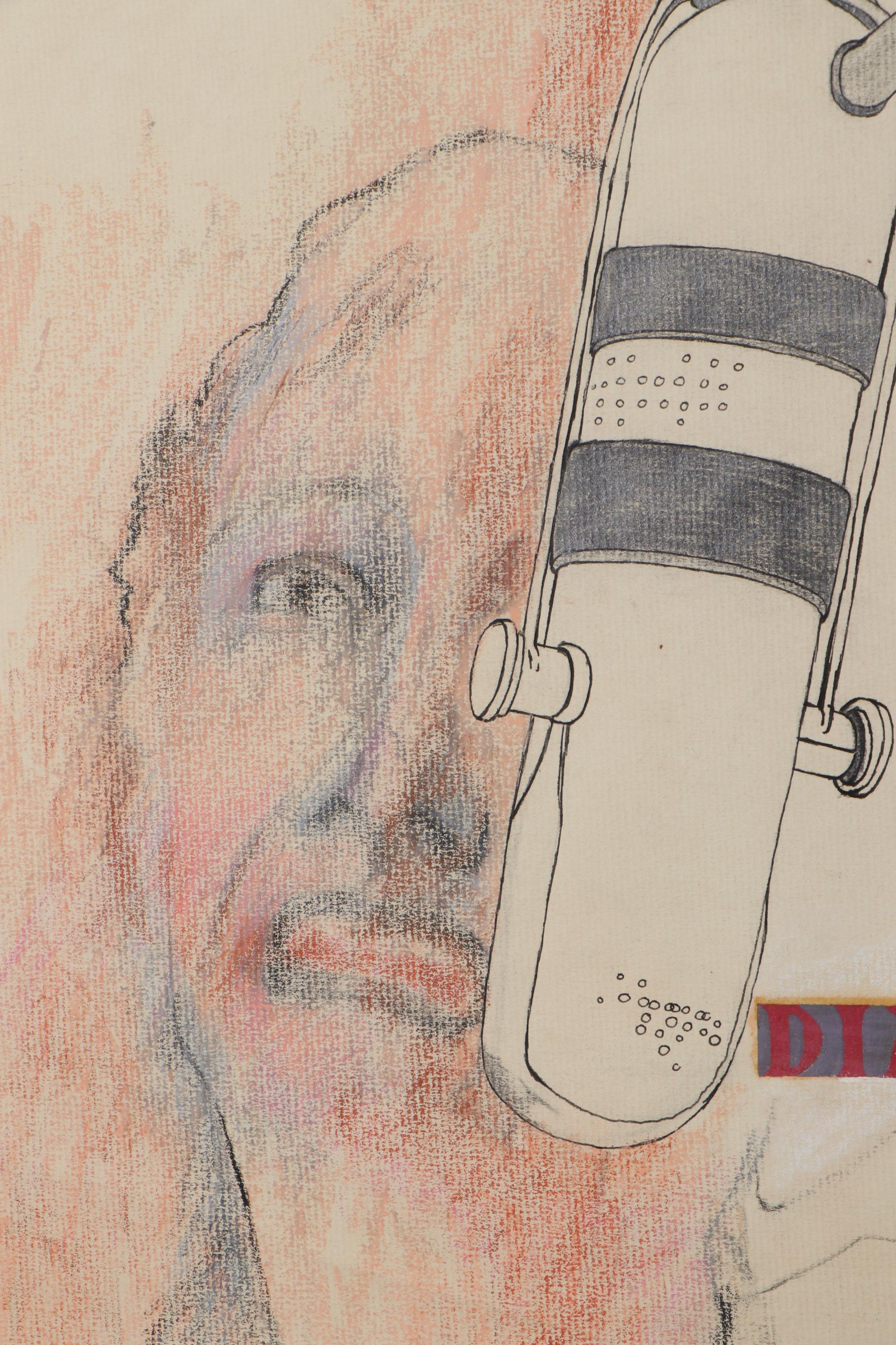 Nicholas Barbieri Mixed Media Drawing, Circa 1980