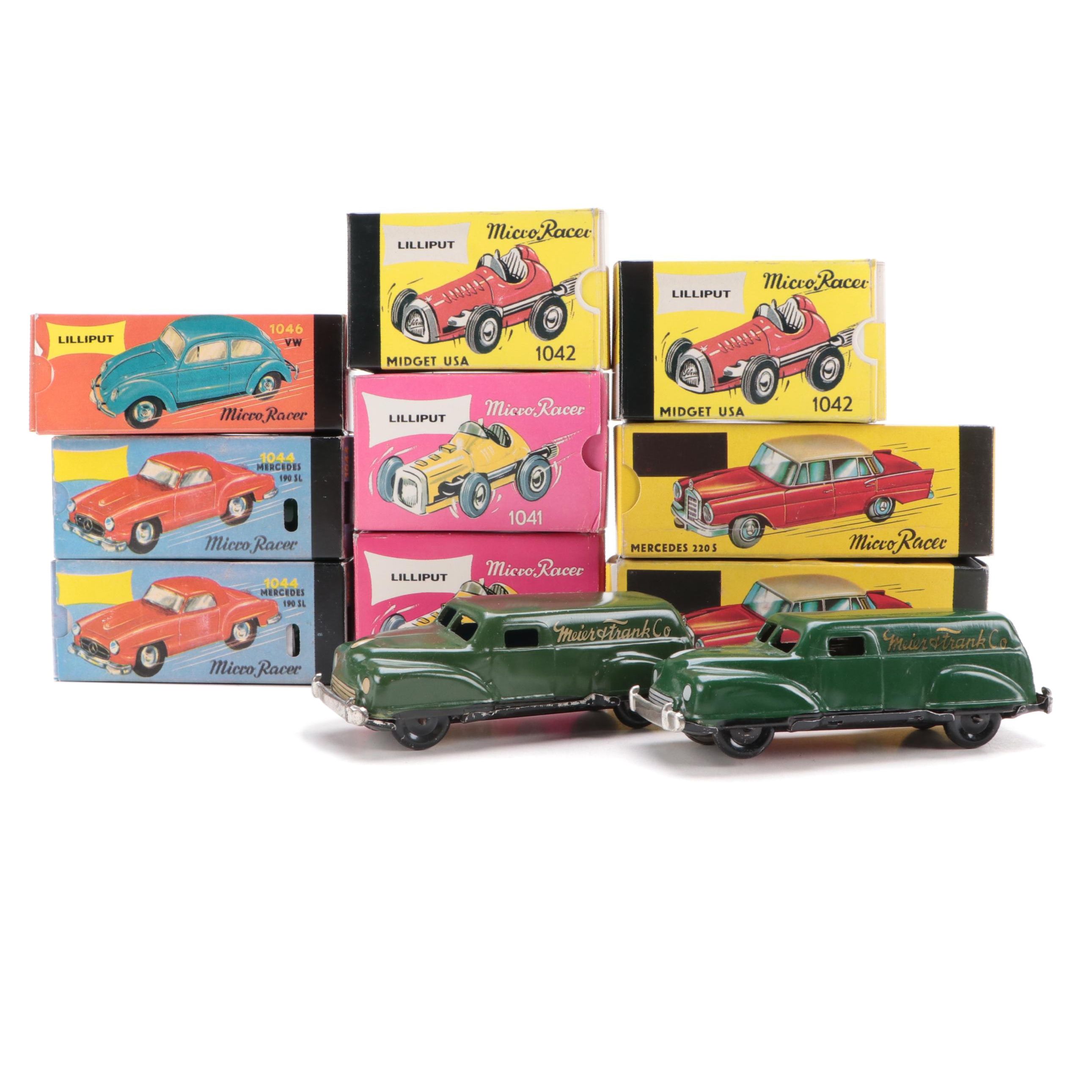 Schuco "Micro Racers" Diecast Key Cars with Mercedes 220 S and 190 SL