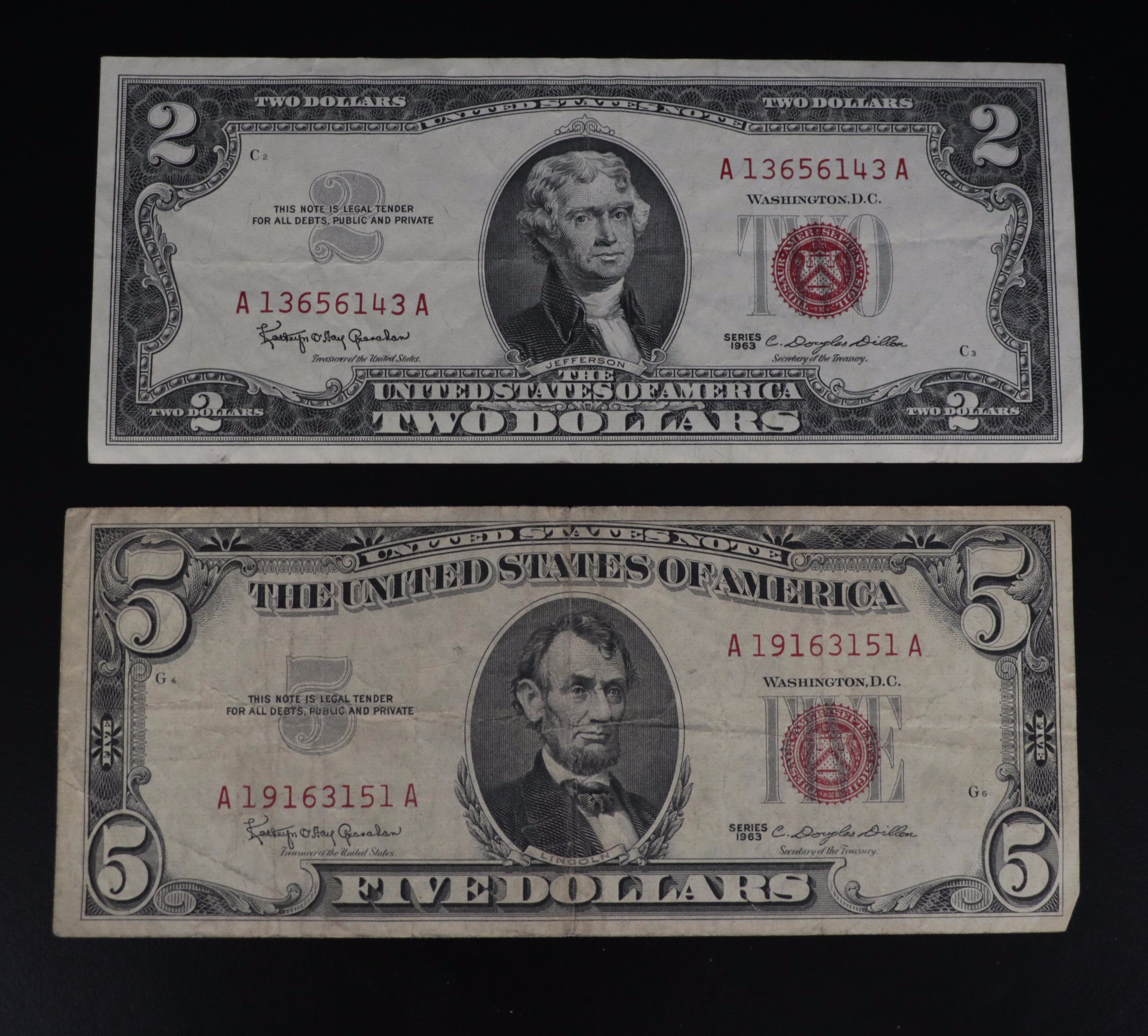 Twenty Pieces of Vintage American Currency Including Silver Certificates