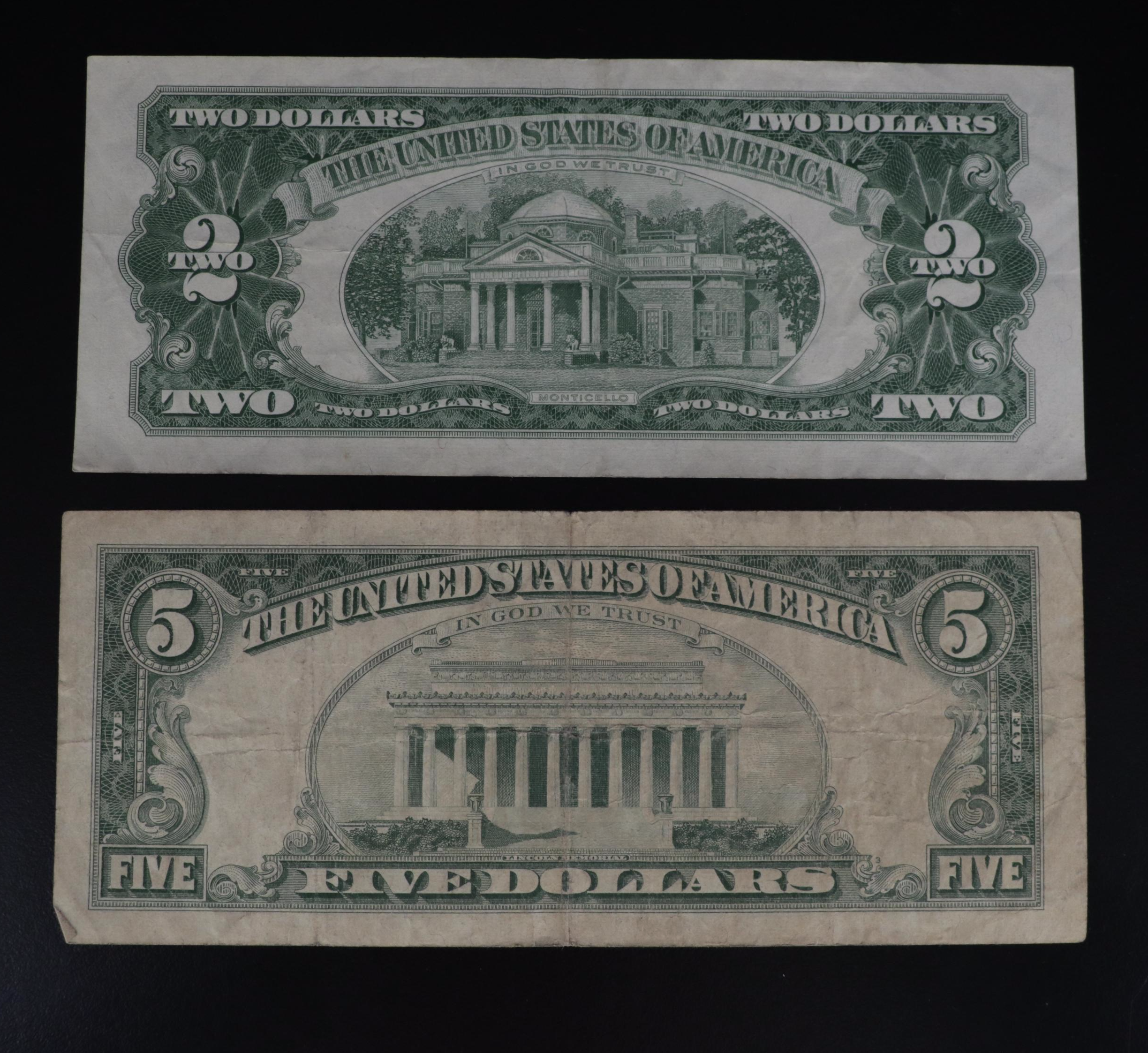 Twenty Pieces of Vintage American Currency Including Silver Certificates