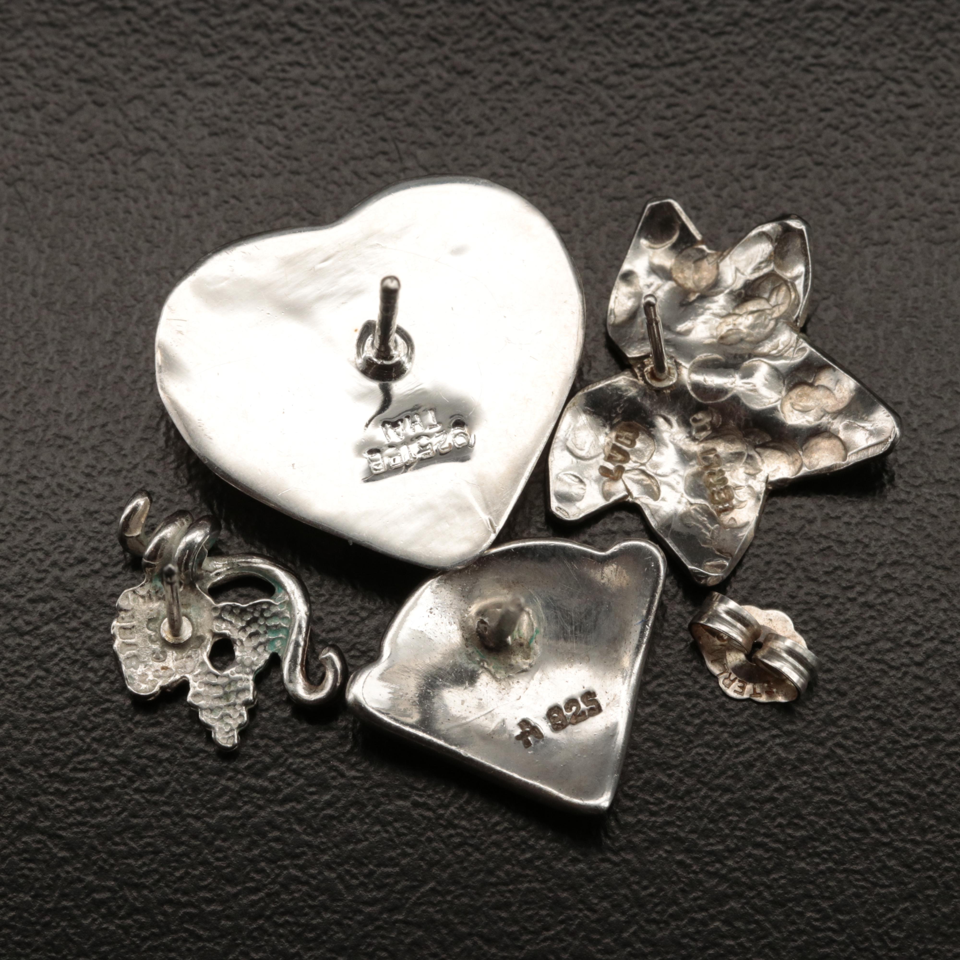 Sterling Earrings Including Pearl, Faux Pearl and Cubic Zirconia