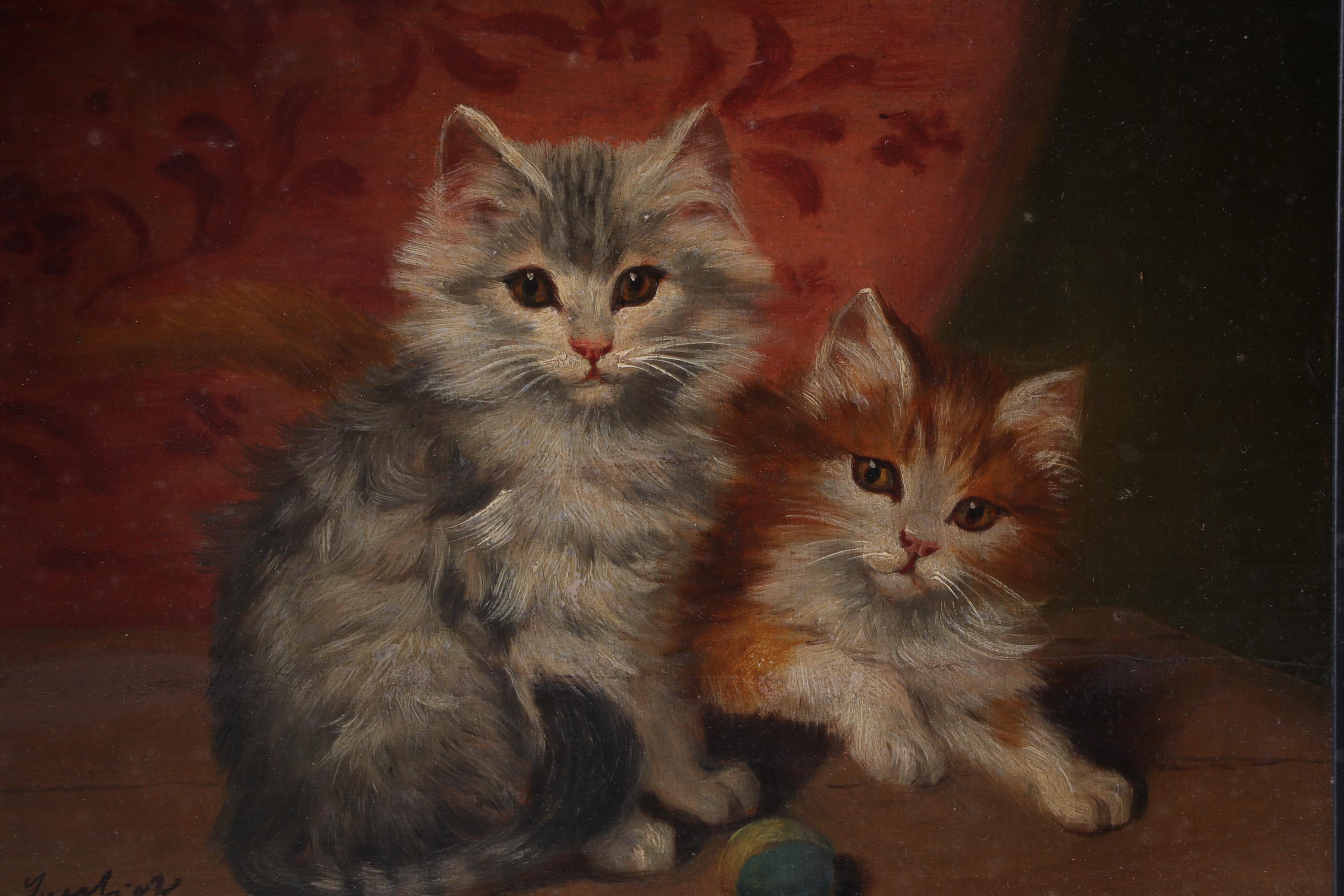 Sofie Sperlich Oil Painting of Kittens, Circa 1900