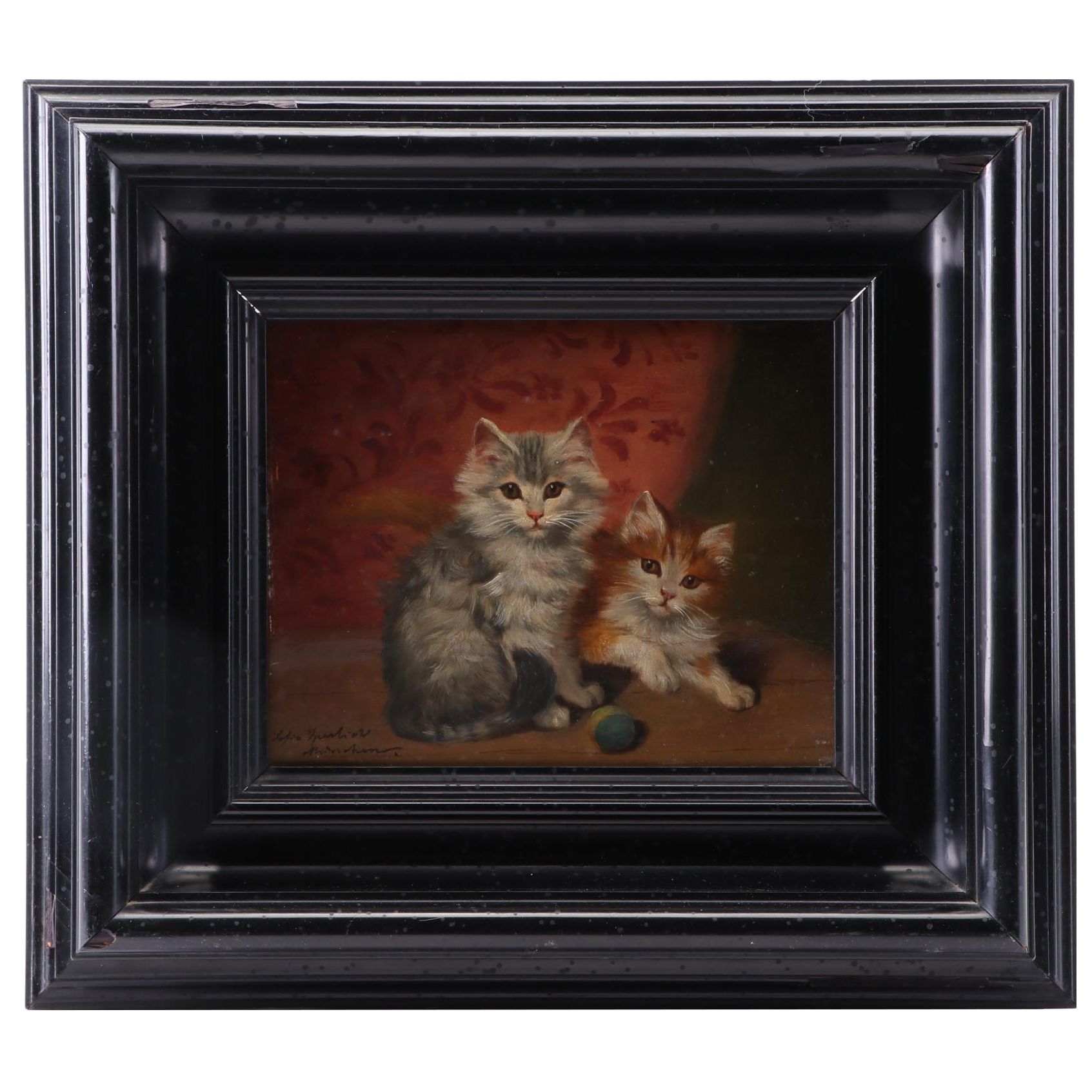 Sofie Sperlich Oil Painting of Kittens, Circa 1900