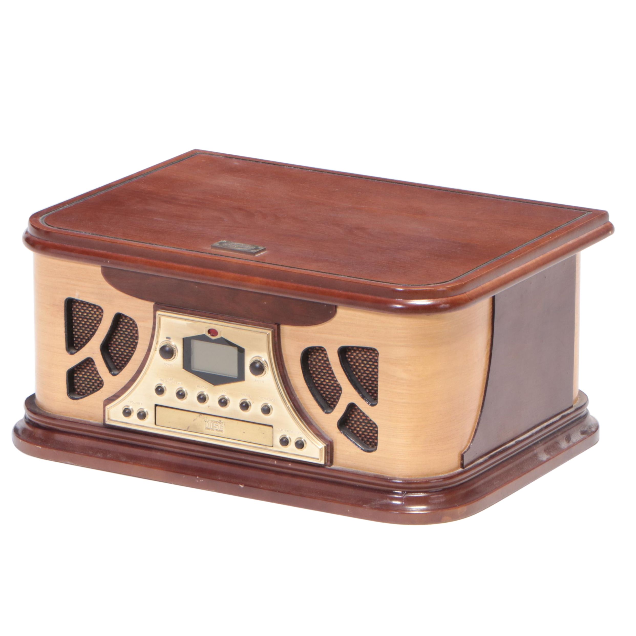 Spirit of St. Louis 1940s Style Art Deco Turntable with CD Player