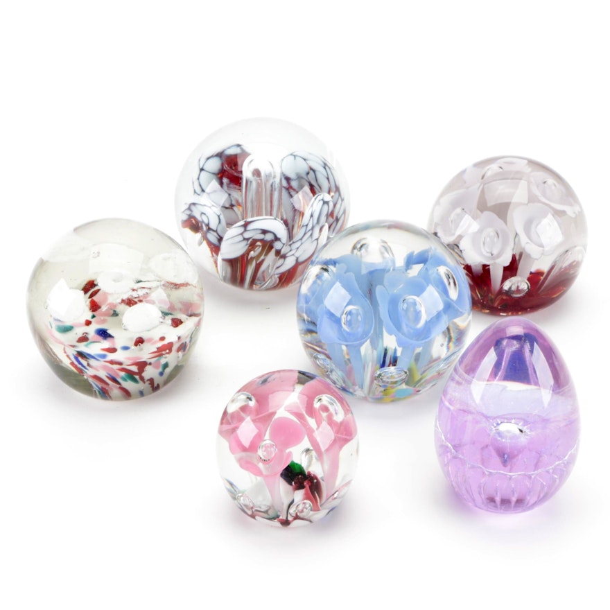 Bart Zimmerman and Other Floral and Dichroic Art Glass Paperweights