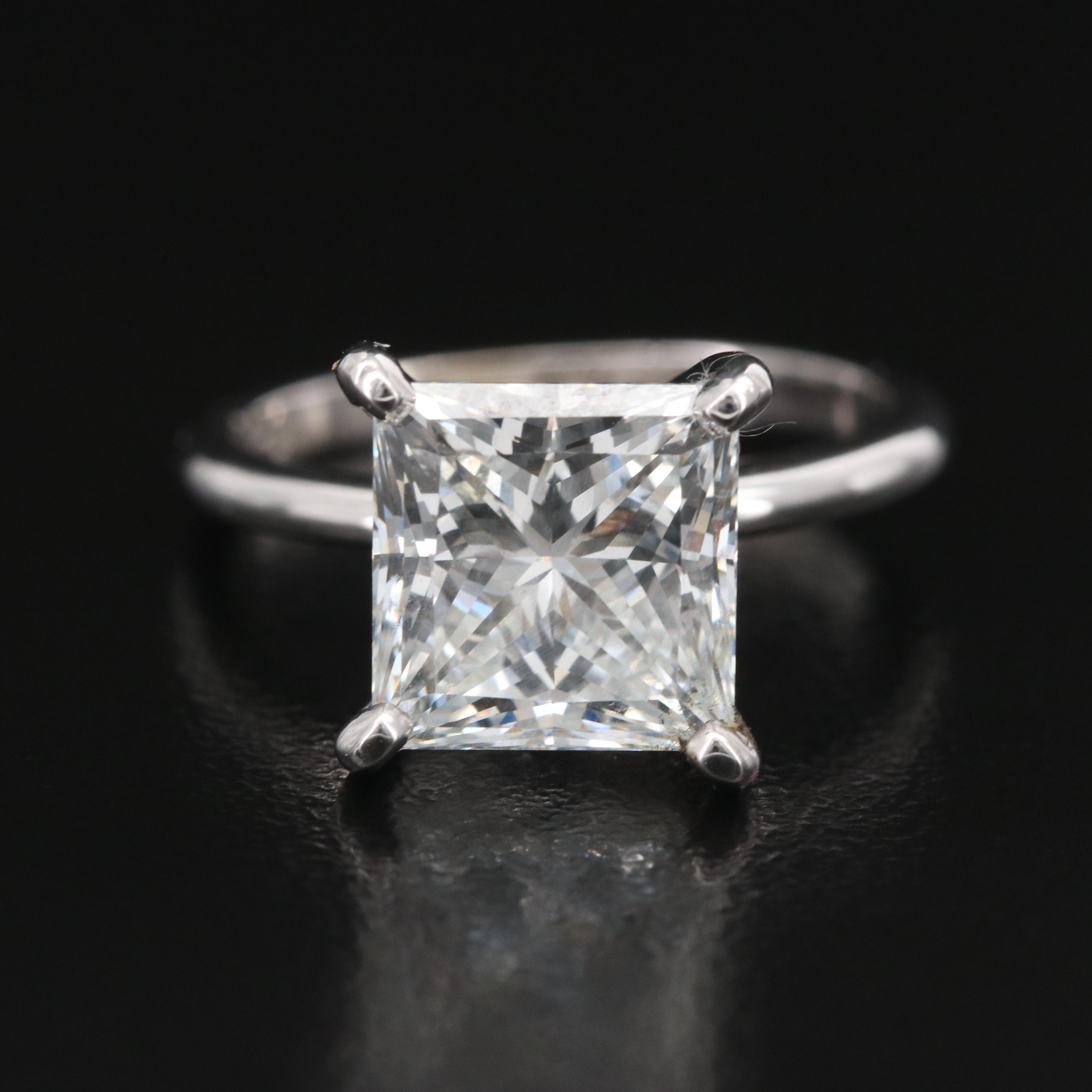 14K 4.18 CT Diamond Solitaire Ring with IGI Report