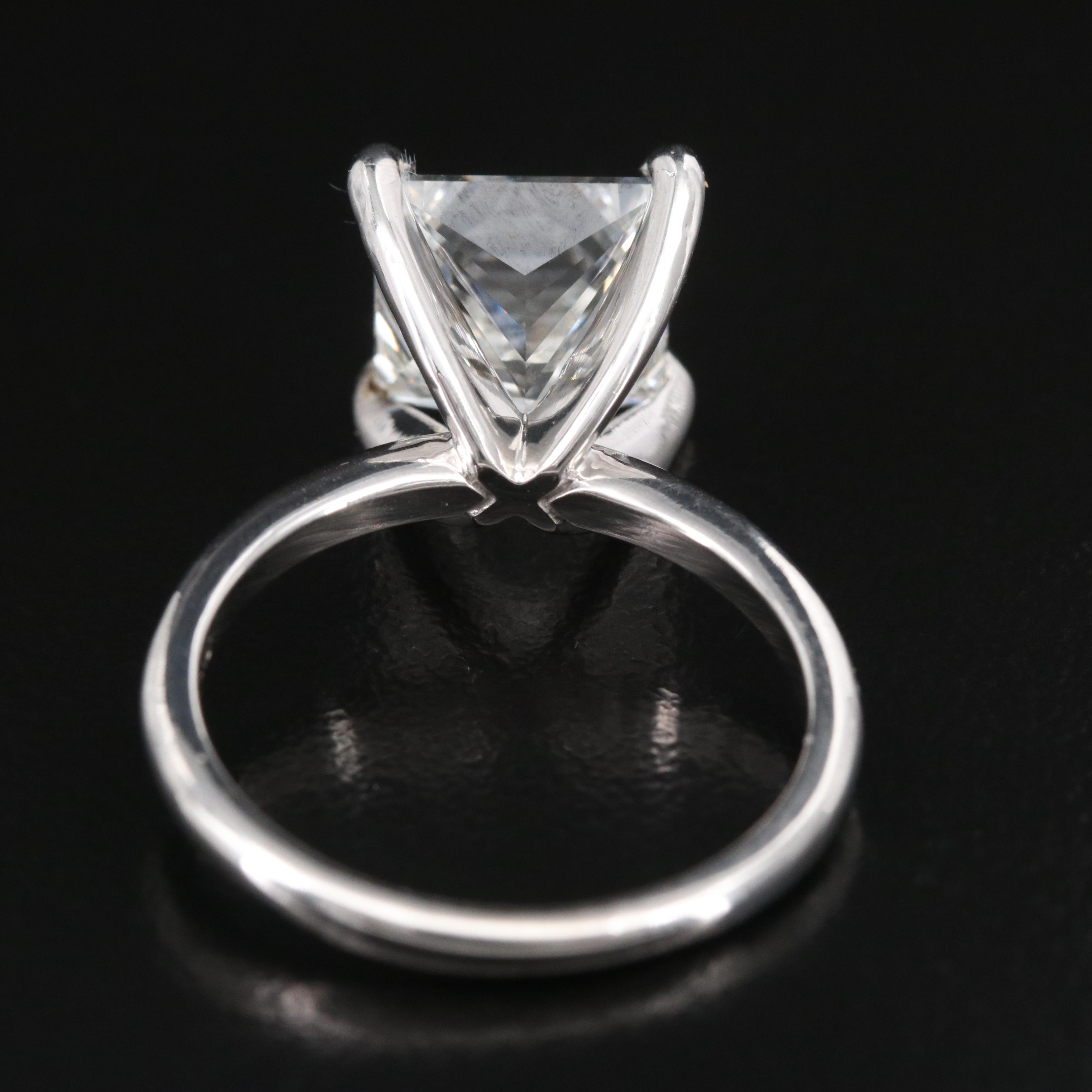 14K 4.18 CT Diamond Solitaire Ring with IGI Report