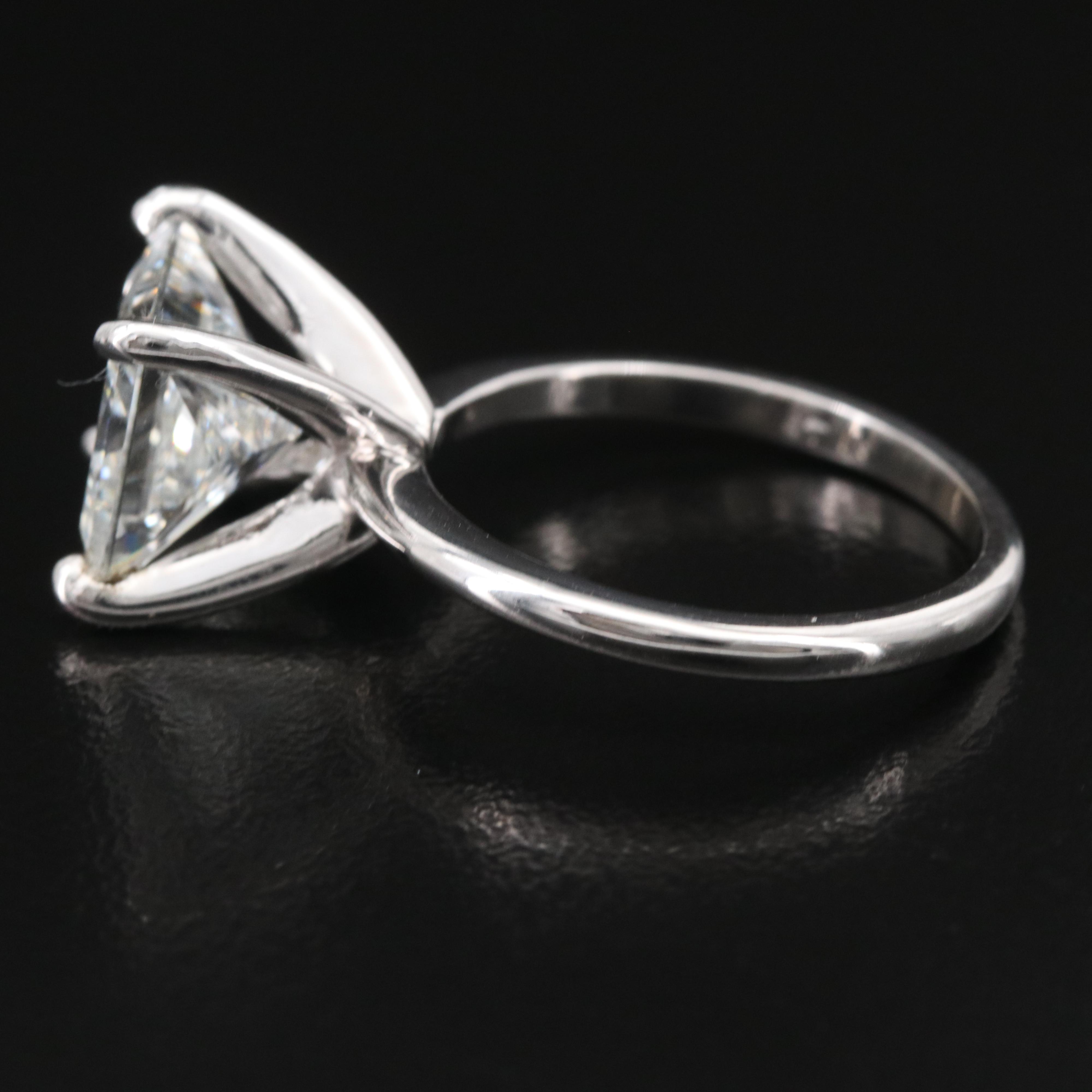 14K 4.18 CT Diamond Solitaire Ring with IGI Report