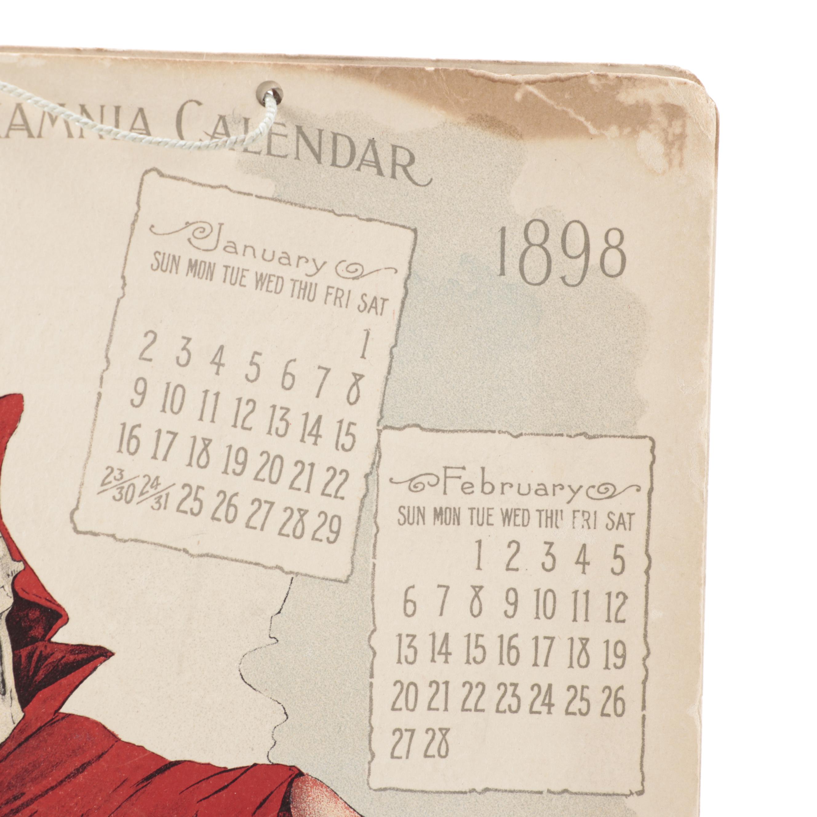 Original 1898 Antikamnia Calendar