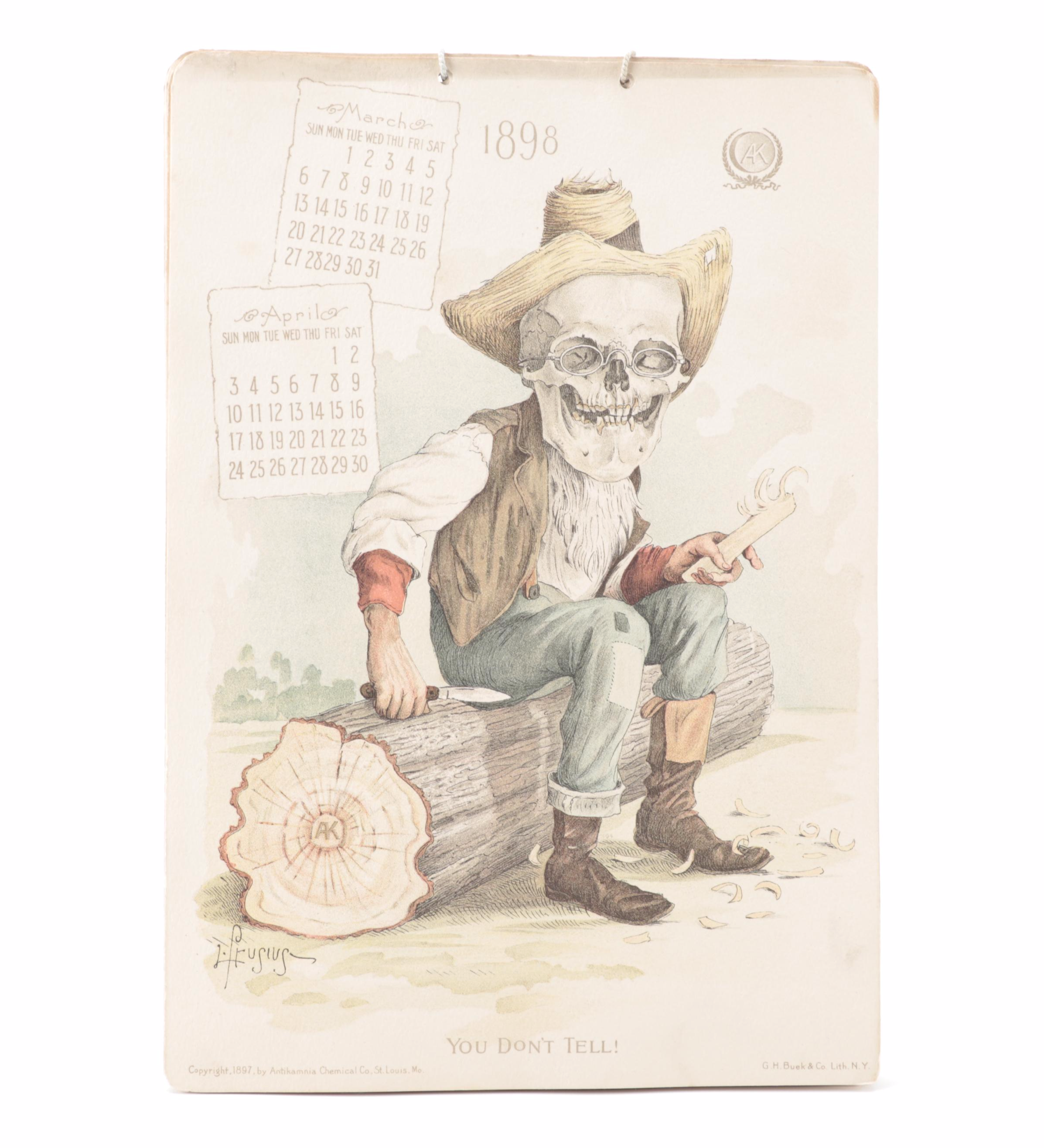 Original 1898 Antikamnia Calendar