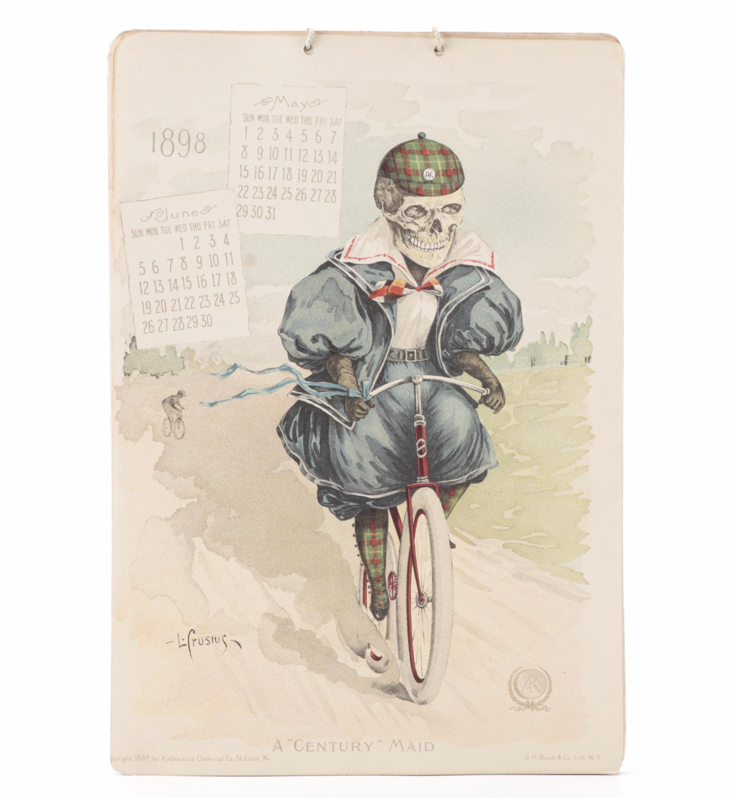 Original 1898 Antikamnia Calendar