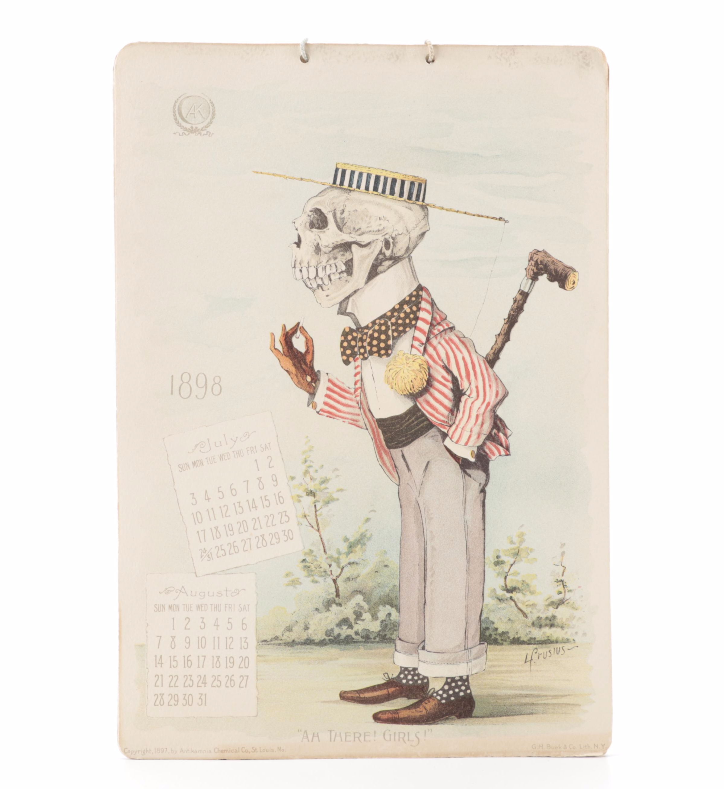 Original 1898 Antikamnia Calendar