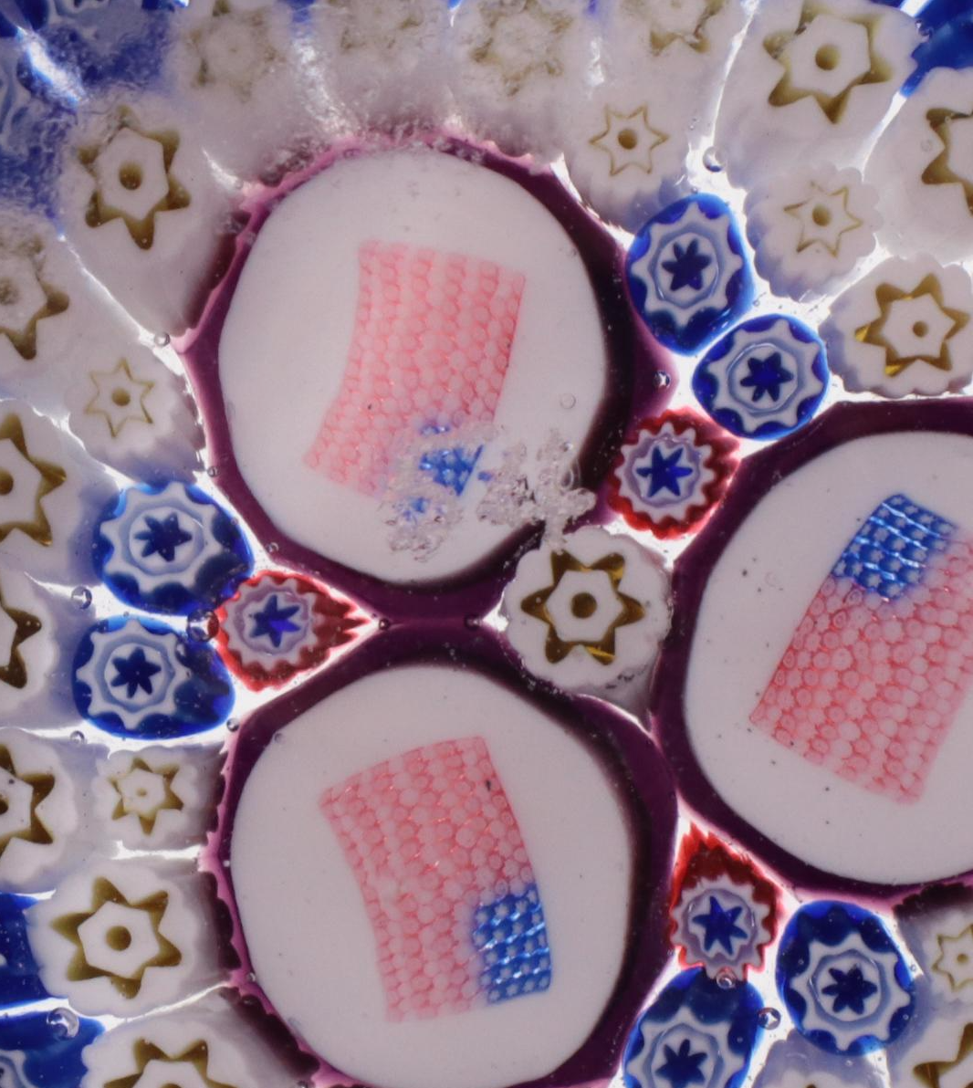 Whitefriars U.S.A. Collection Ltd. Edition Millefiore Crystal Paperweight, 1977