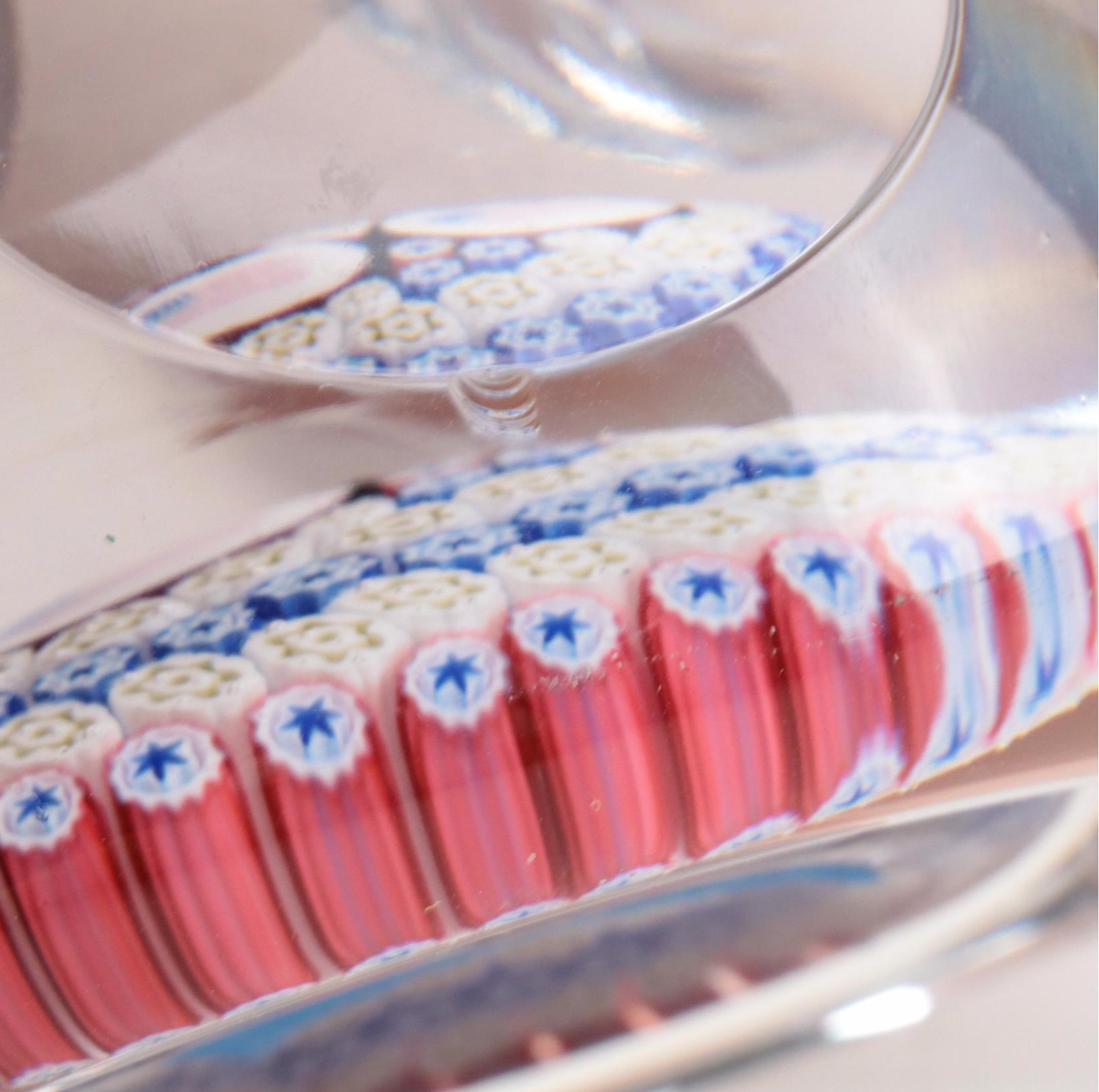 Whitefriars U.S.A. Collection Ltd. Edition Millefiore Crystal Paperweight, 1977