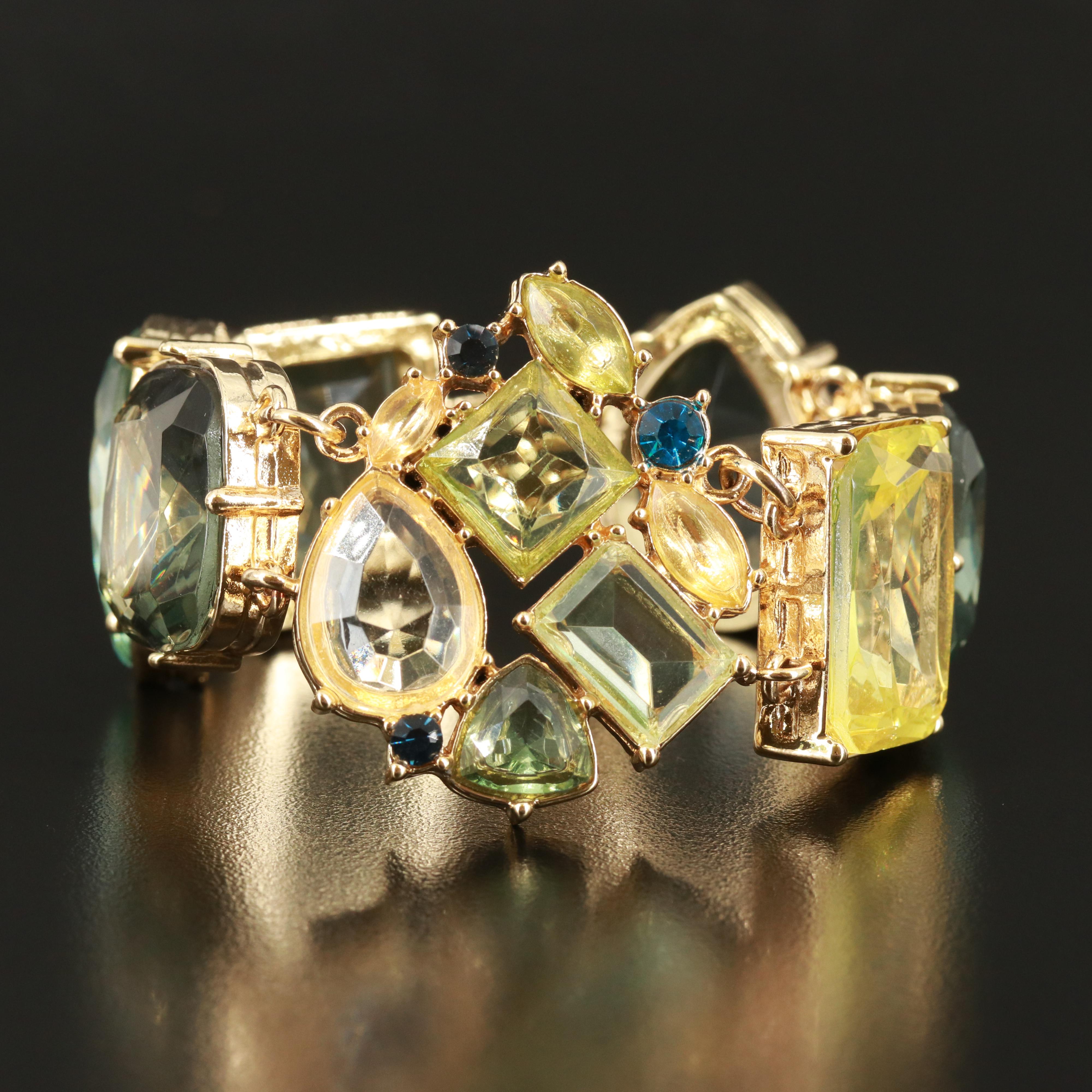 Multi-Color Glass Link Bracelet