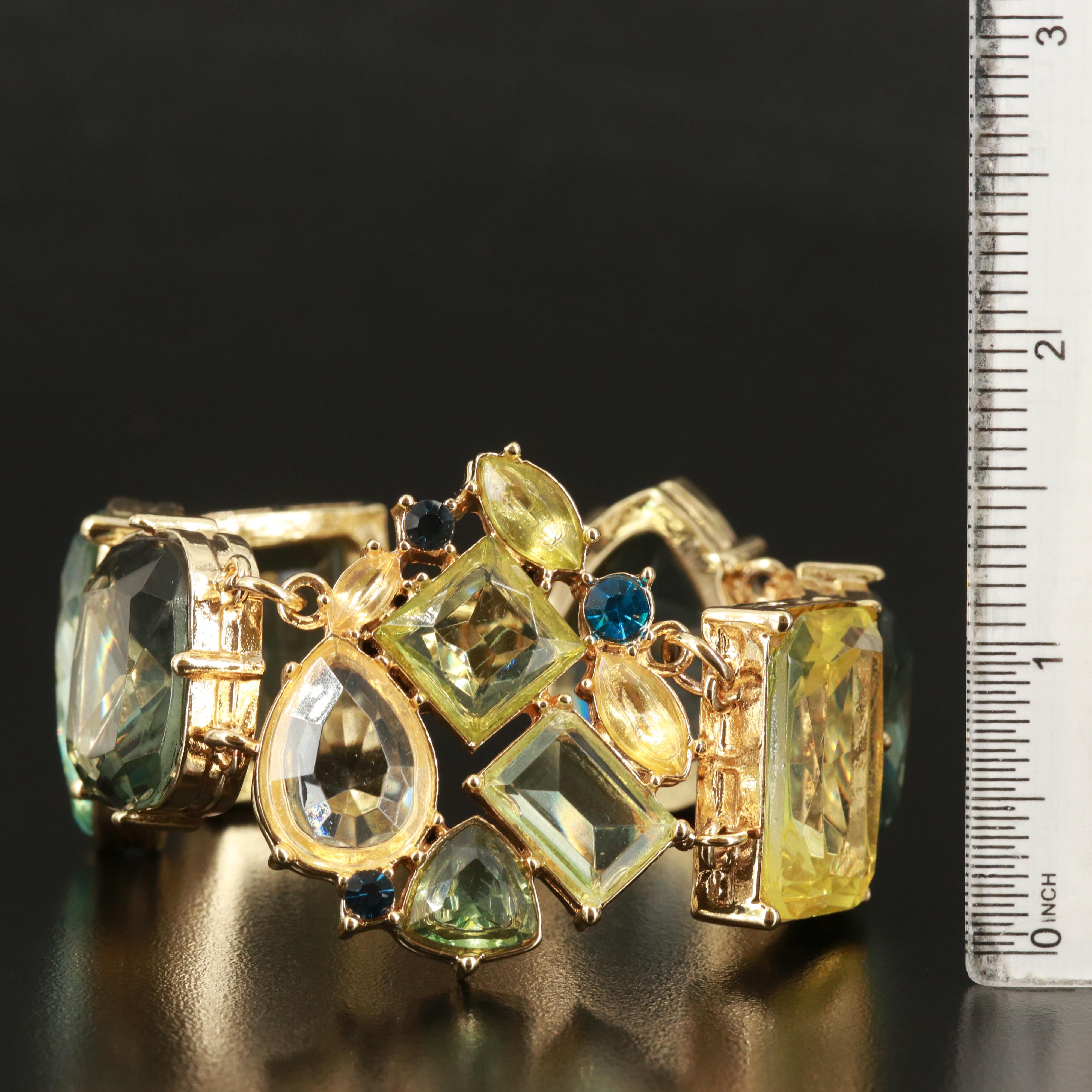 Multi-Color Glass Link Bracelet