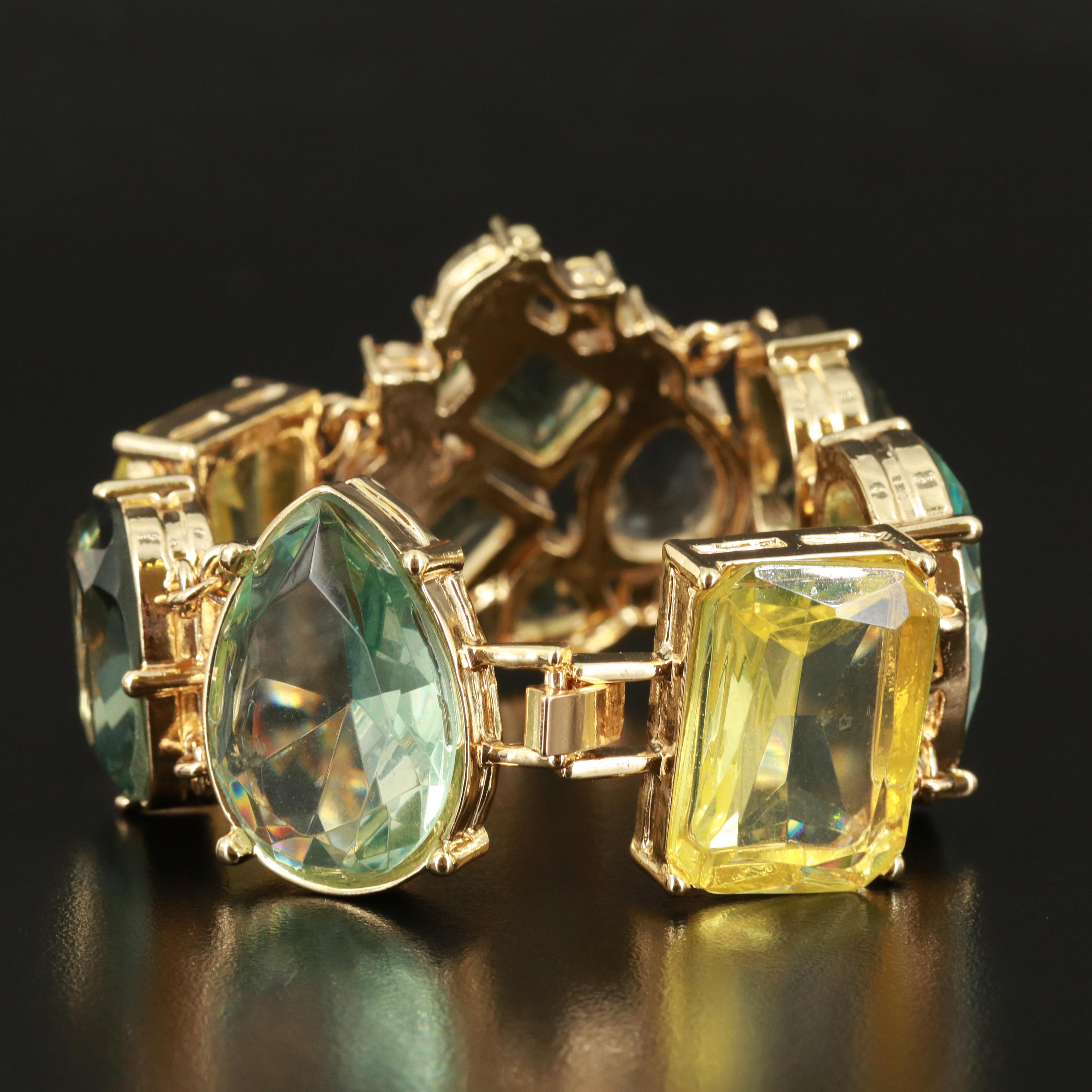 Multi-Color Glass Link Bracelet