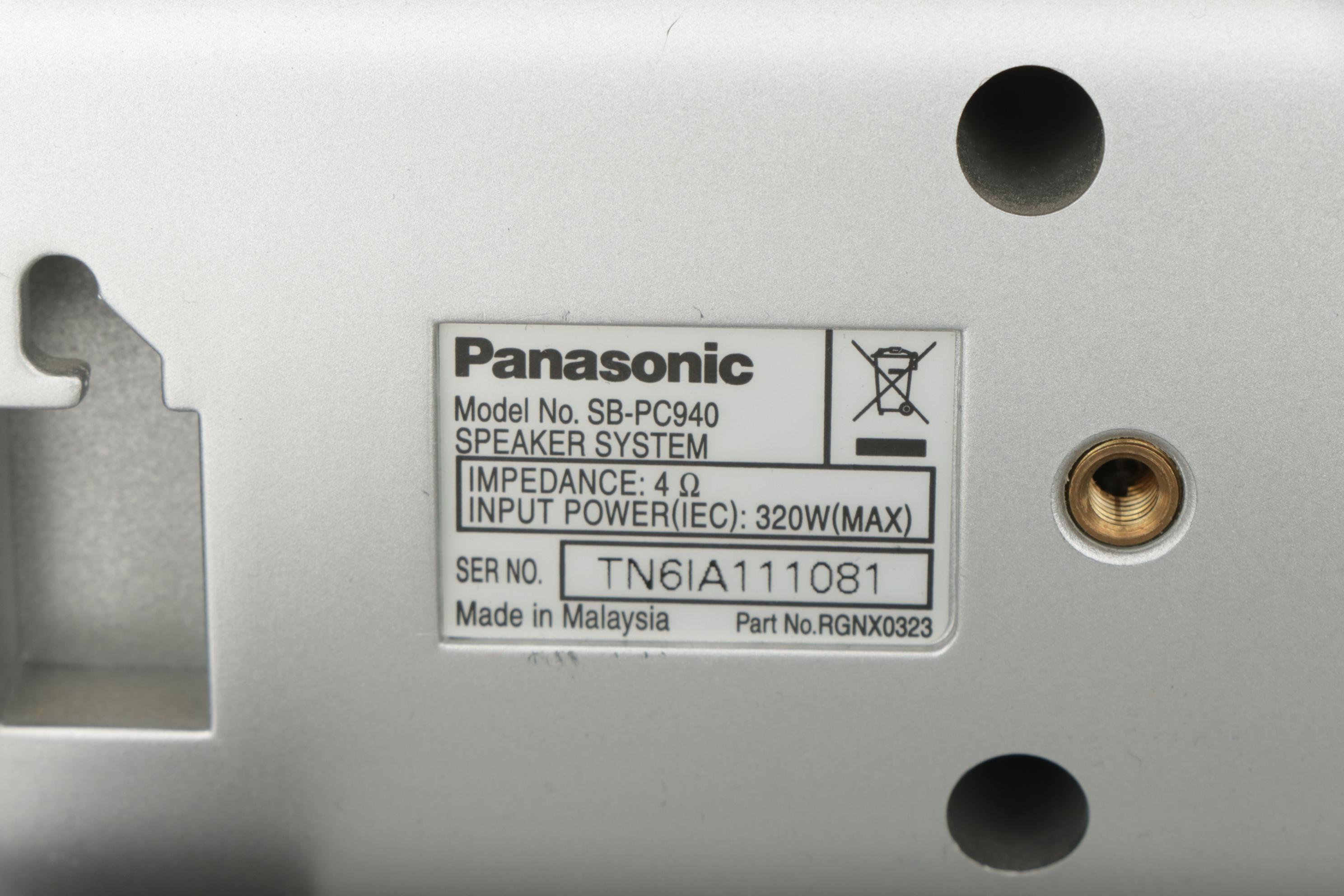 Panasonic Home Theater Stereo Speaker System