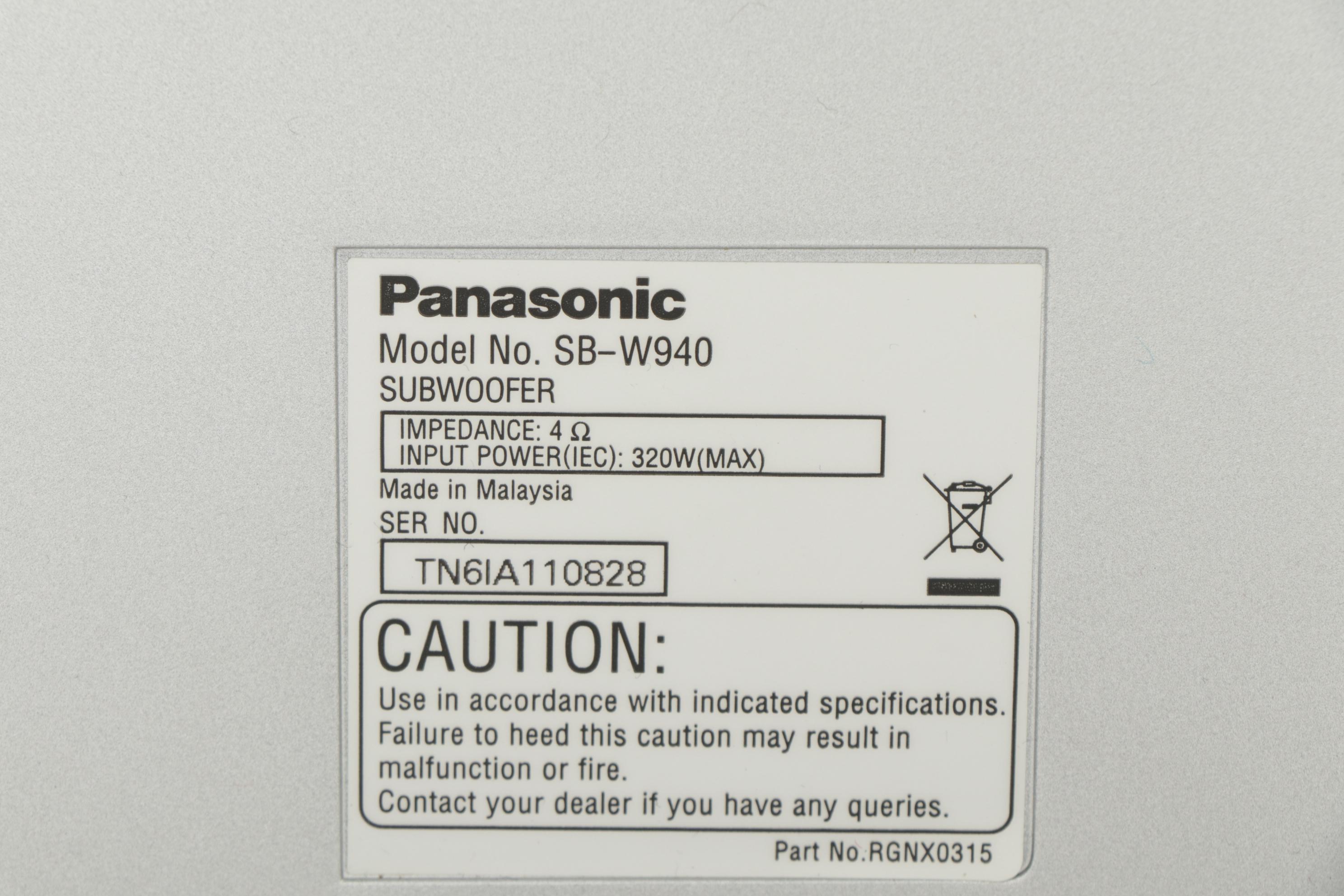 Panasonic Home Theater Stereo Speaker System