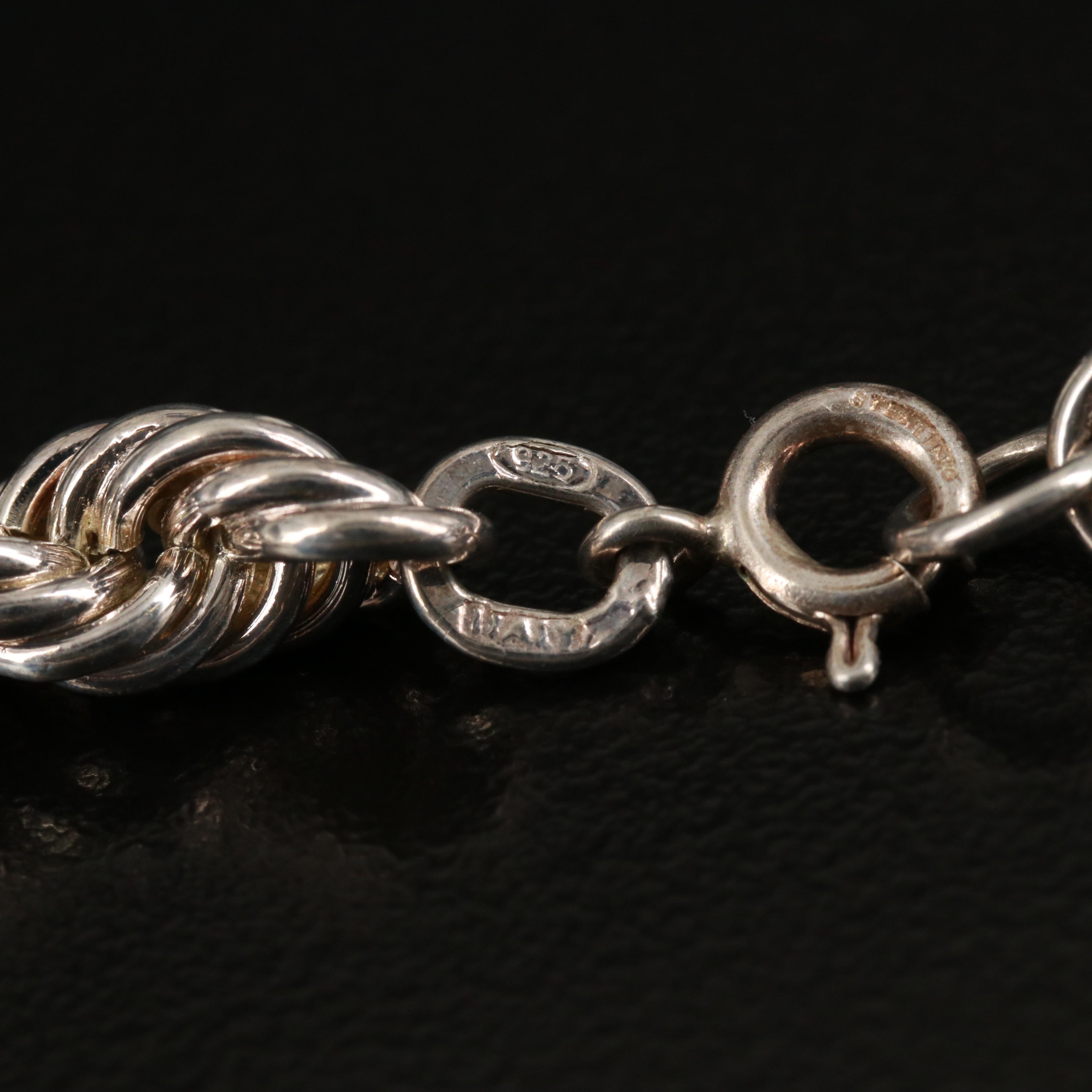 Italian Sterling Rope Chain Bracelet