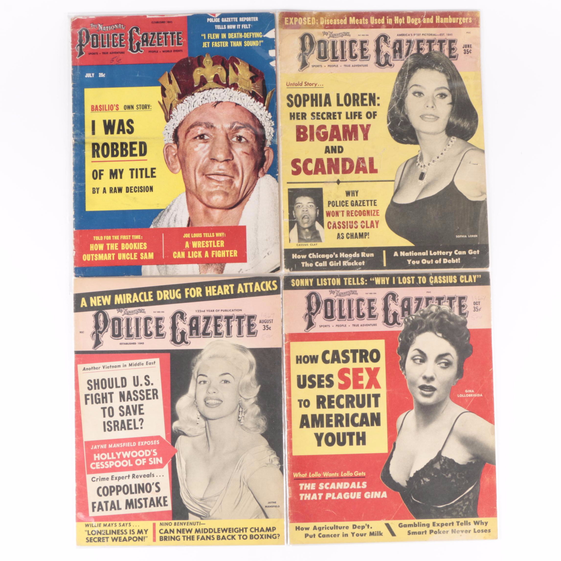 "The National Police Gazette" Magazine Issues, 1950s - 1960s