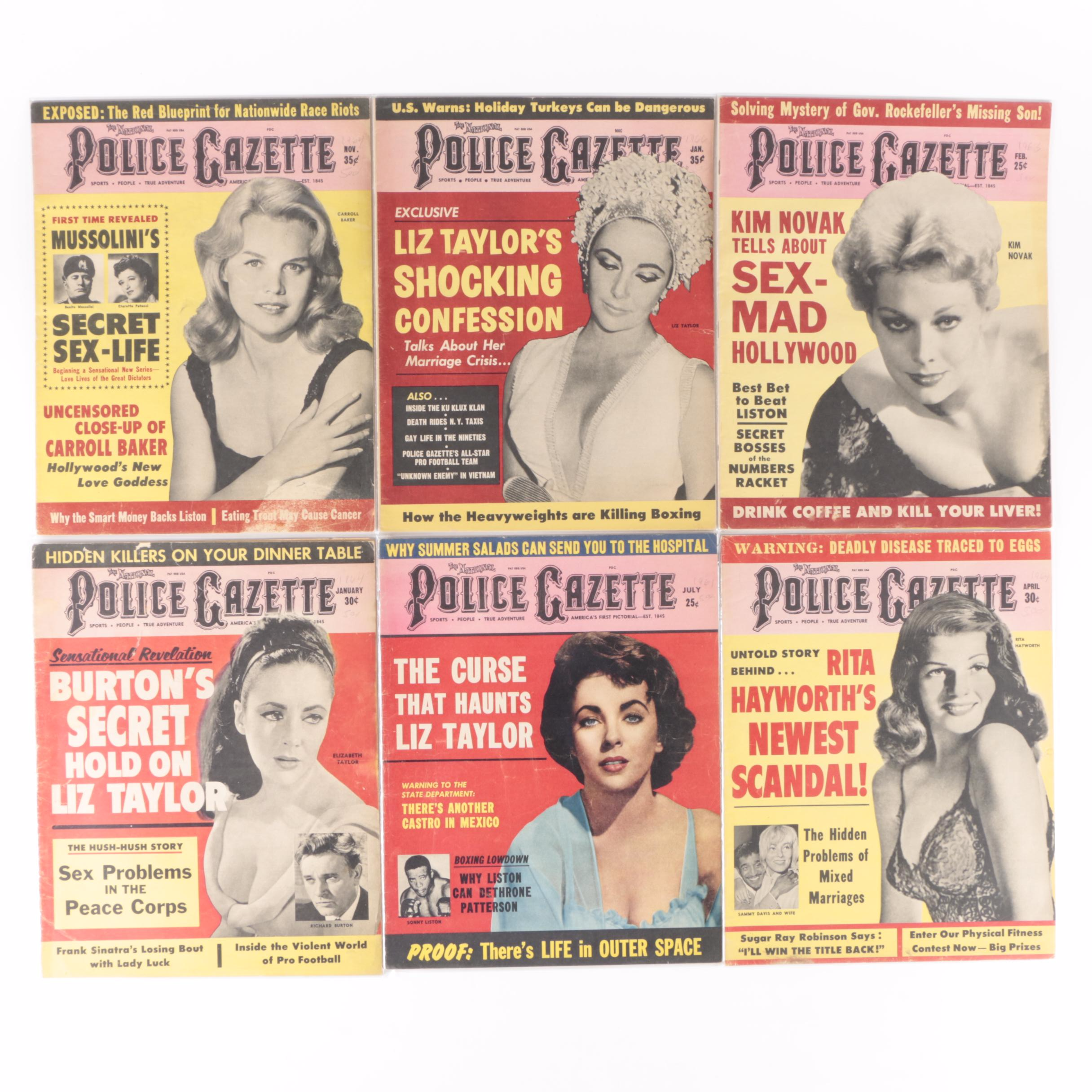 "The National Police Gazette" Magazine Issues, 1950s - 1960s