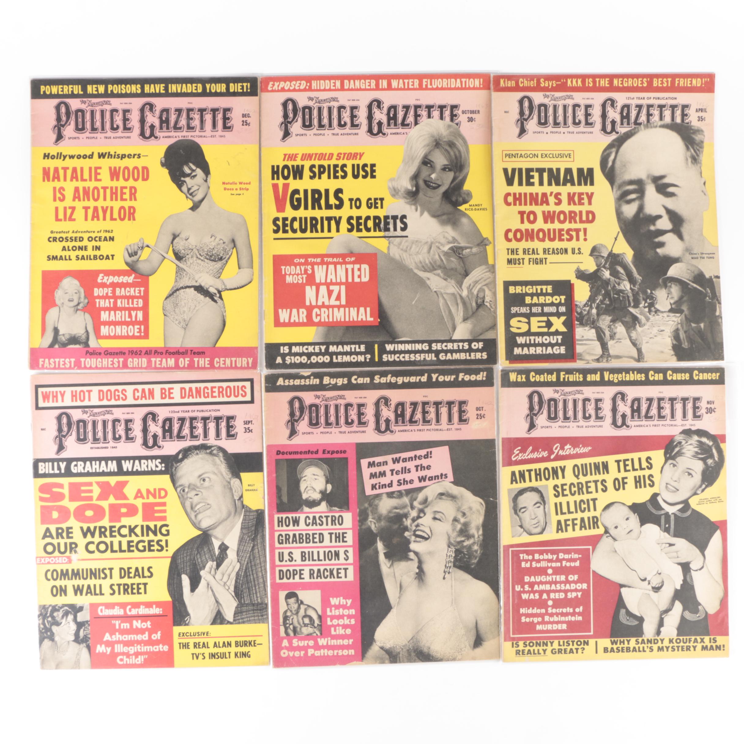 "The National Police Gazette" Magazine Issues, 1950s - 1960s