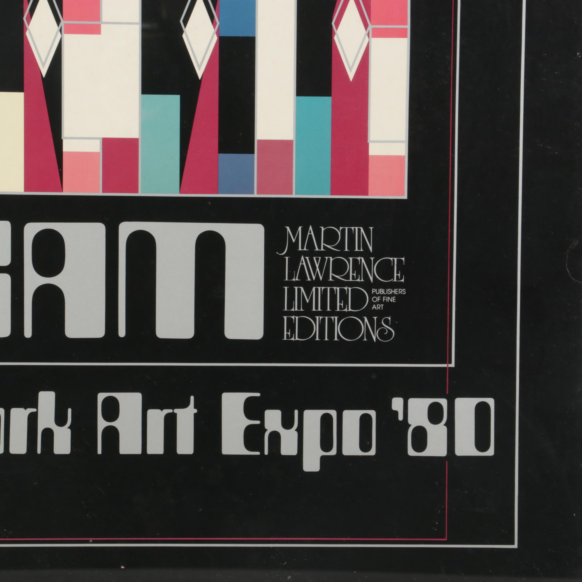 New York Art Expo Offset Lithograph Poster After Yaacov Agam, Circa 1980