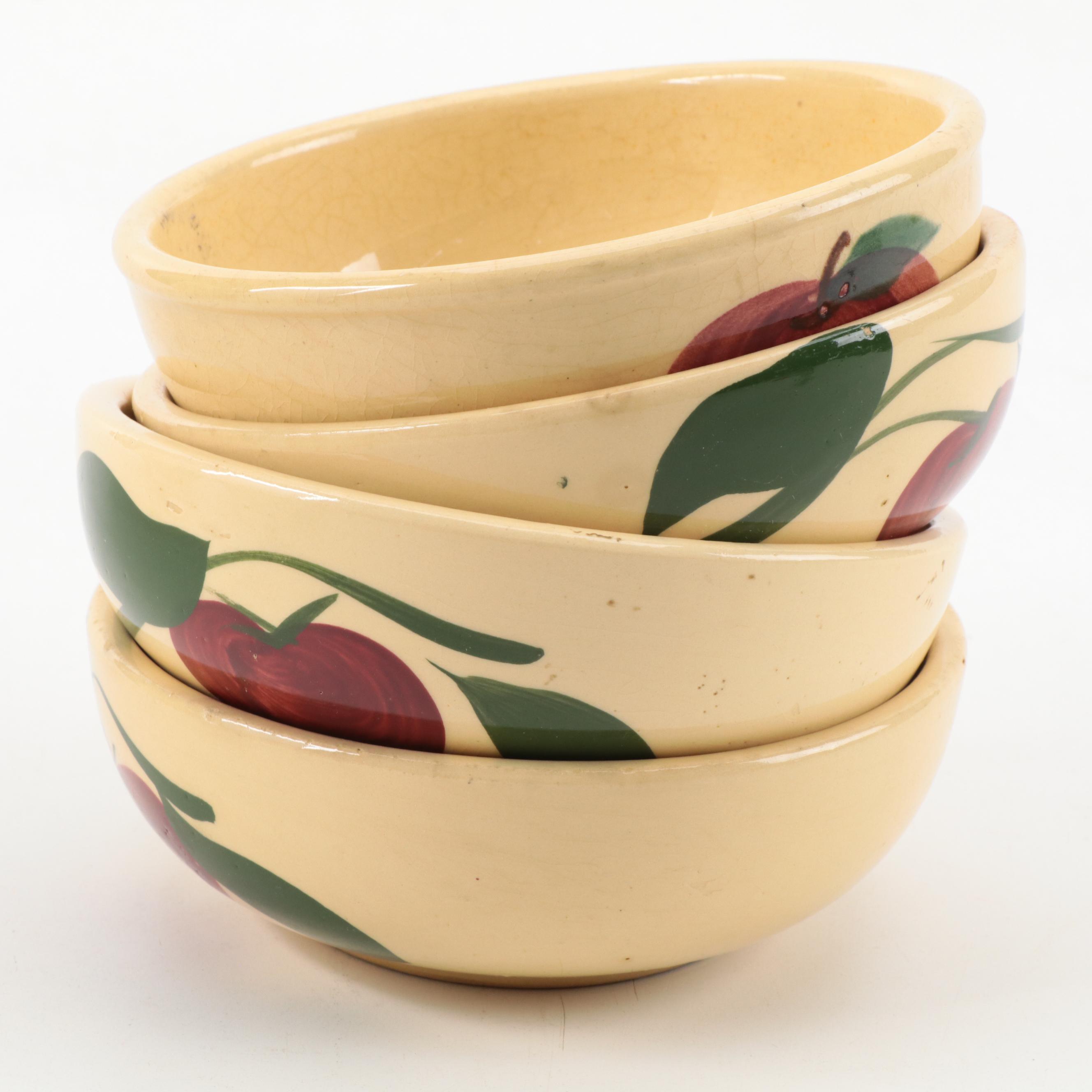 Watt Pottery  "Apple" Stoneware Pitchers, Mixing Bowls, Serve and Dinnerware