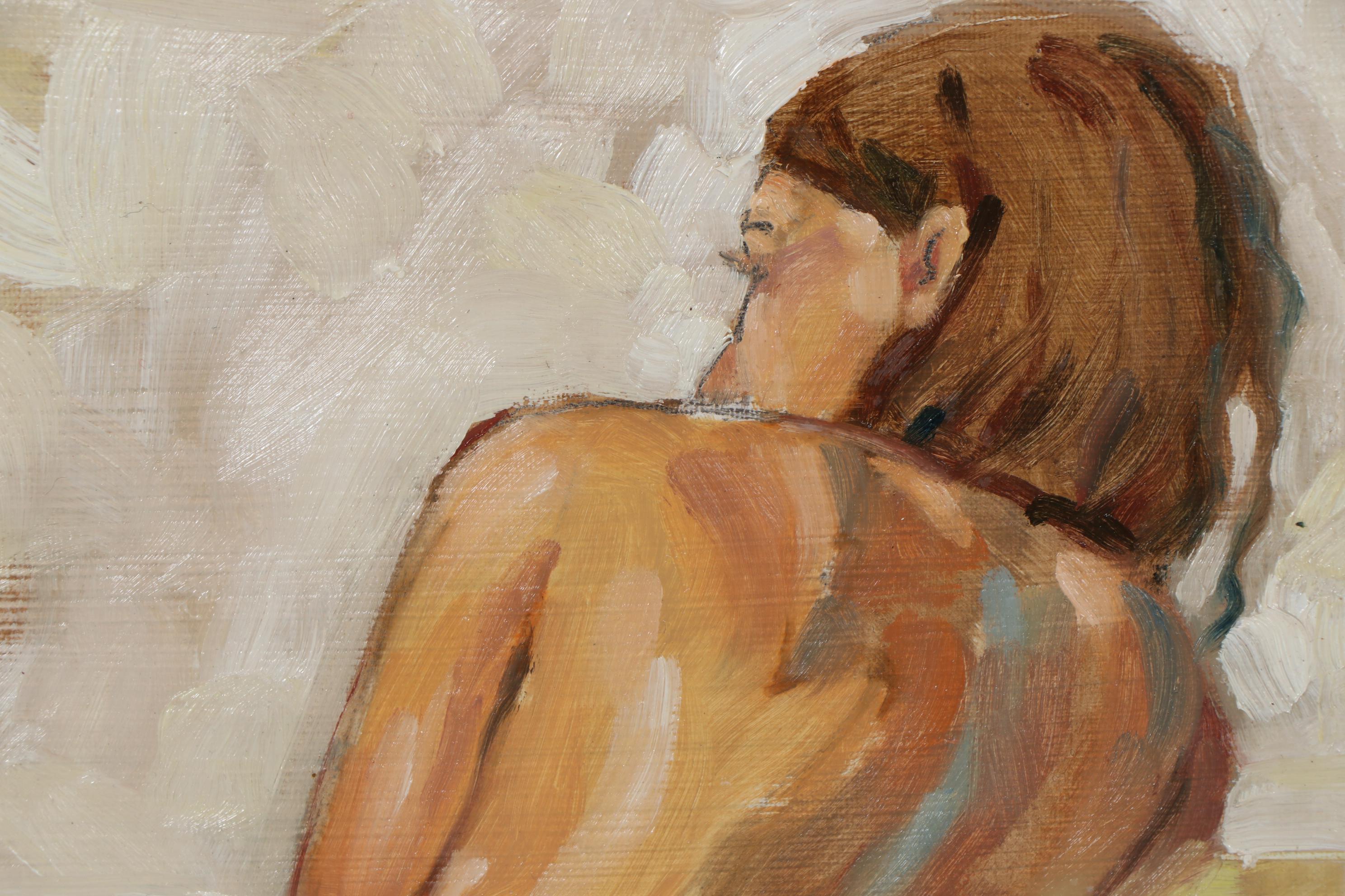 Raymond Zaplatar Oil Painting of Seated Nude Figure, 2021