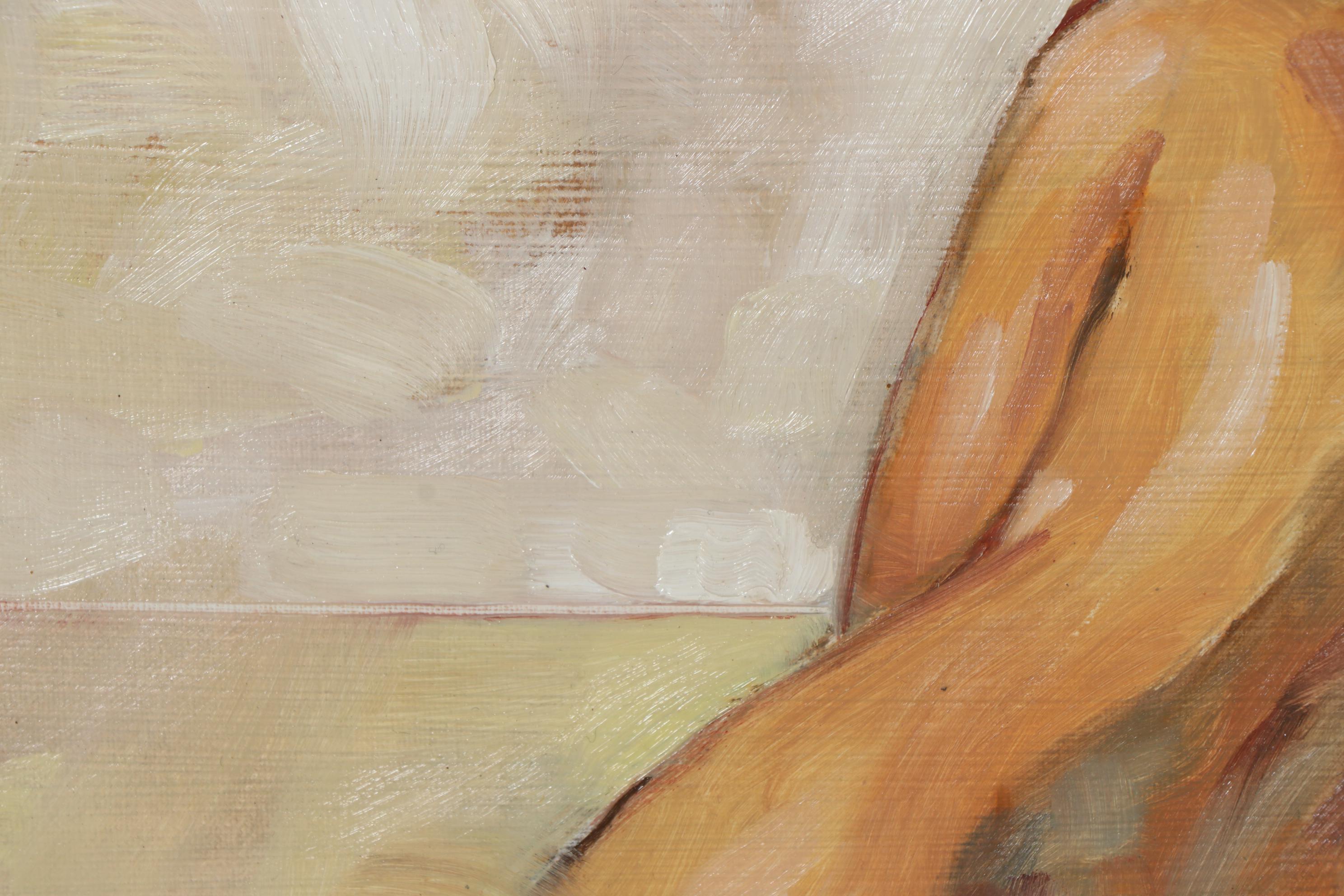 Raymond Zaplatar Oil Painting of Seated Nude Figure, 2021