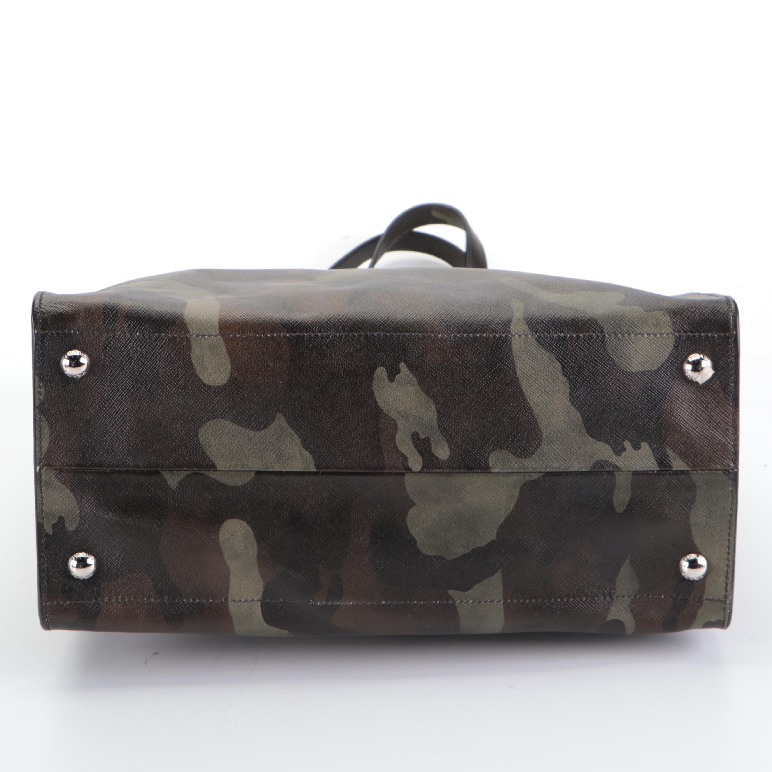 Prada Camo Saffiano Leather Two-Way Tote