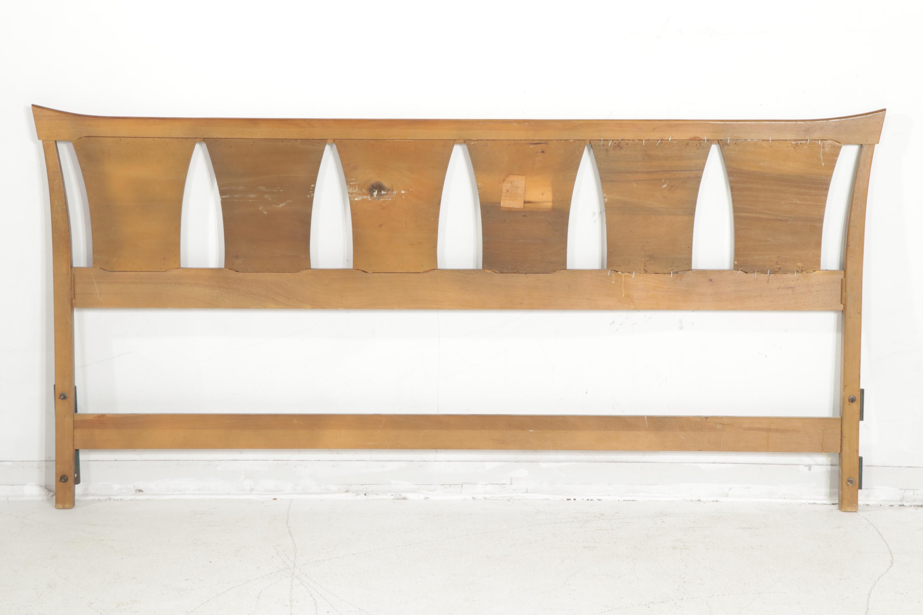 Thomasville Mid Century Modern Pecan and Cane Bedroom Furniture