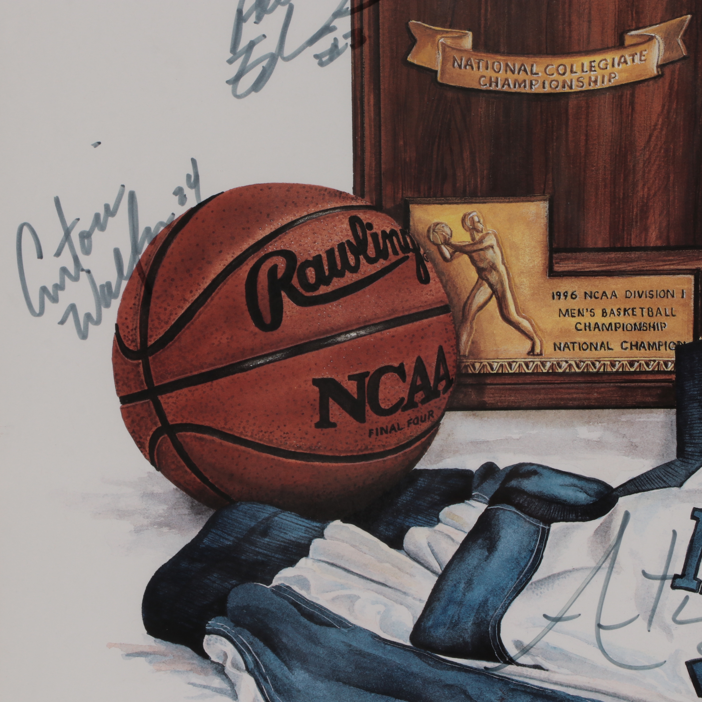 1996 Kentucky Men's NCAA Basketball Championship Signed Poster, Framed