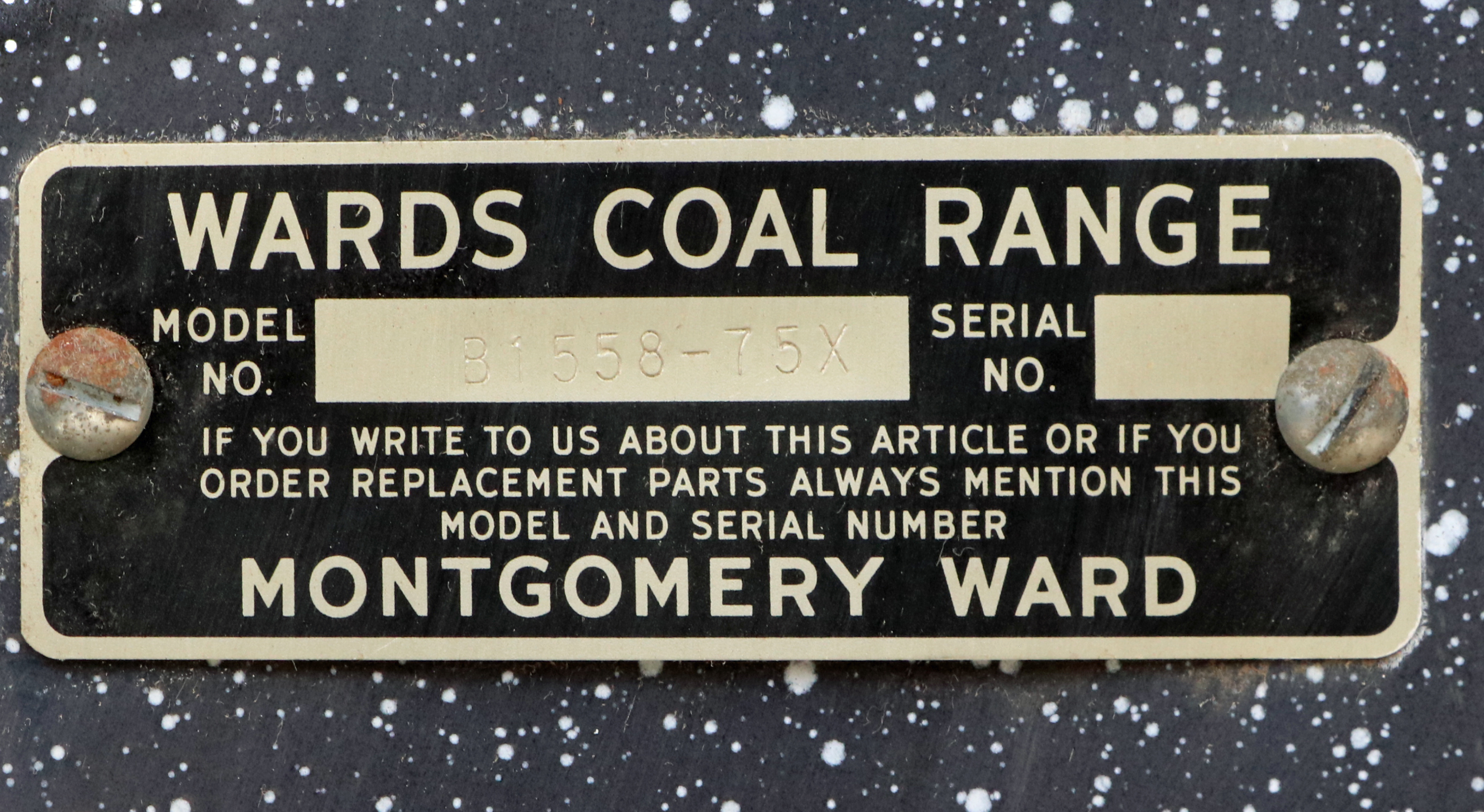 Wards Coal Range Cast Iron Cook Stove, Early to Mid 20th c.