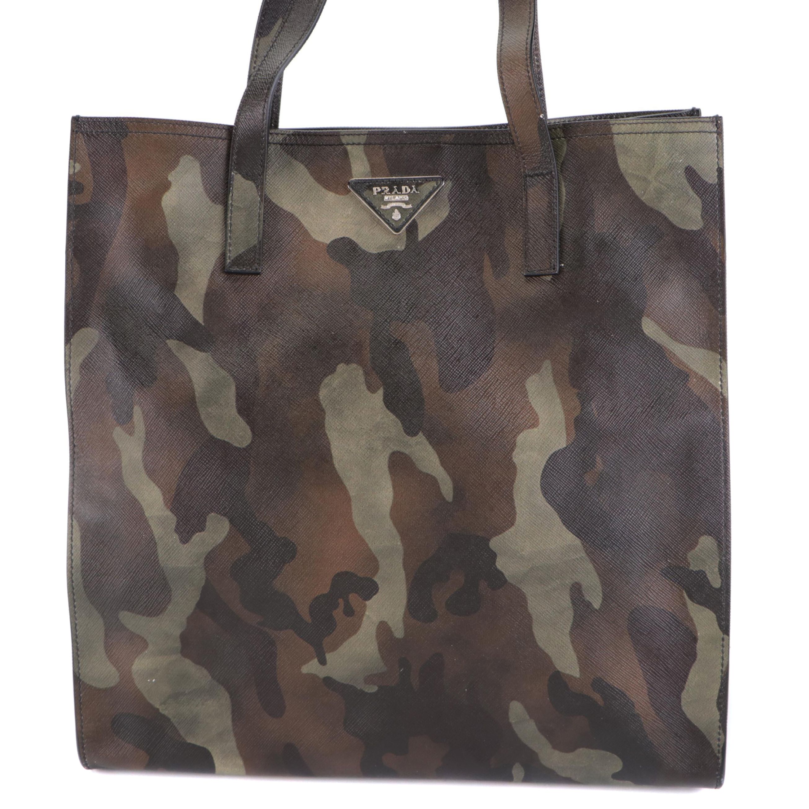 Prada Camo Saffiano Leather Two-Way Tote