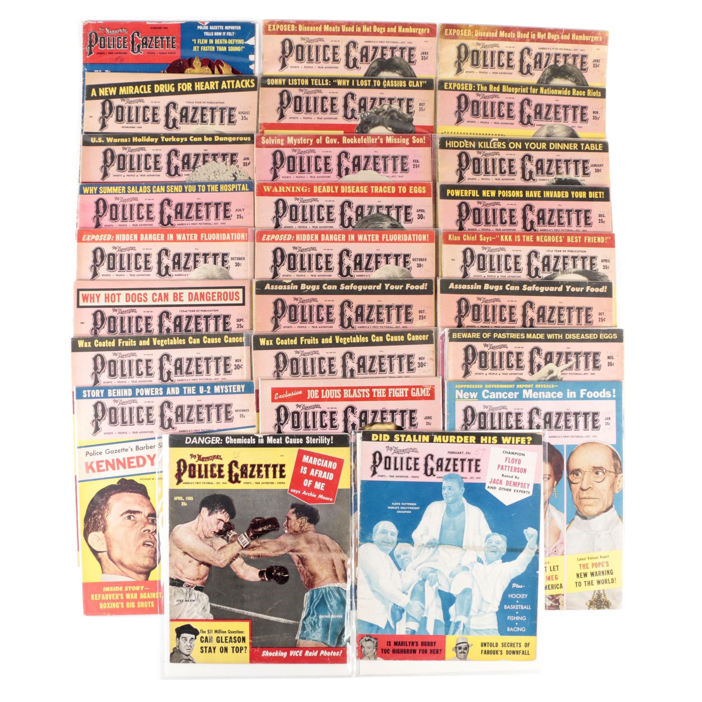 "The National Police Gazette" Magazine Issues, 1950s - 1960s